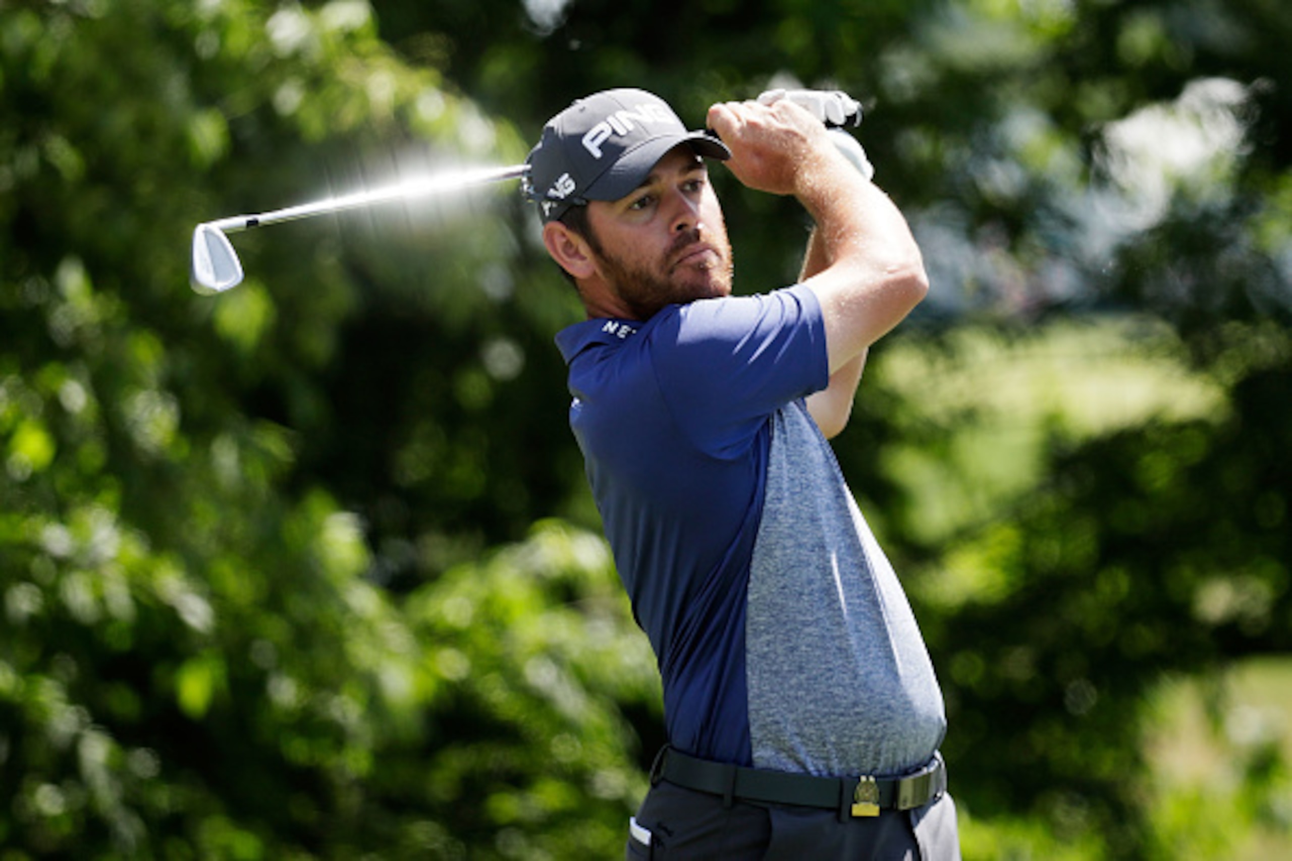 OAKMONT, PA - JUNE 13:  Louis Oosthuizen of South Africa  plays his shot from the 13th tee during a practice round prior to the U.S. Open at Oakmont Country Club on June 13, 2016 in Oakmont, Pennsylvania.  (Photo by Rob Carr/Getty Images)