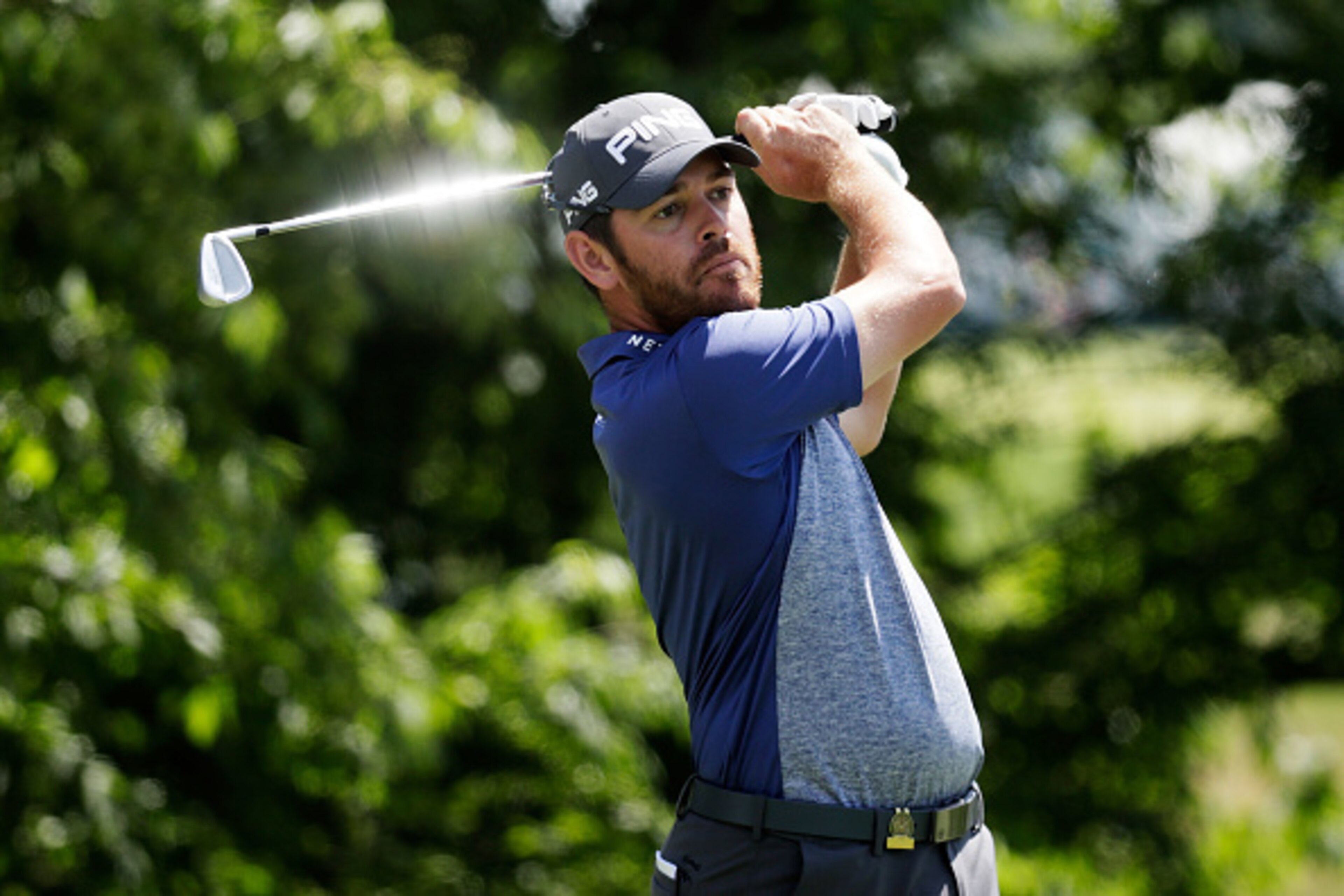 OAKMONT, PA - JUNE 13:  Louis Oosthuizen of South Africa  plays his shot from the 13th tee during a practice round prior to the U.S. Open at Oakmont Country Club on June 13, 2016 in Oakmont, Pennsylvania.  (Photo by Rob Carr/Getty Images)