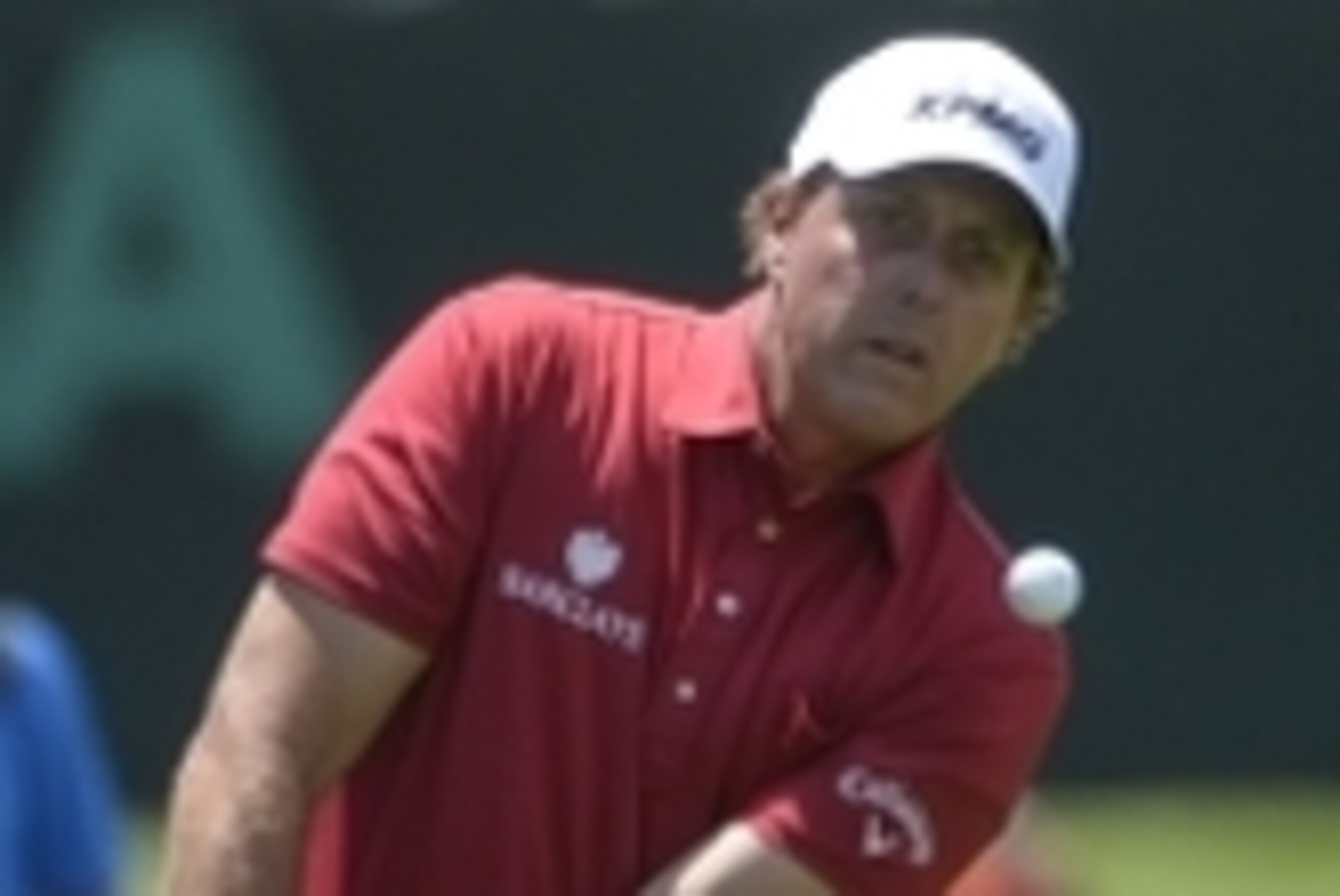 Jun 13, 2016; Oakmont, PA, USA; Phil Mickelson chips on the fourth hole during the practice rounds on Monday of the 2016 U.S. Open golf tournament at Oakmont CC. Mandatory Credit: Michael Madrid-USA TODAY Sports