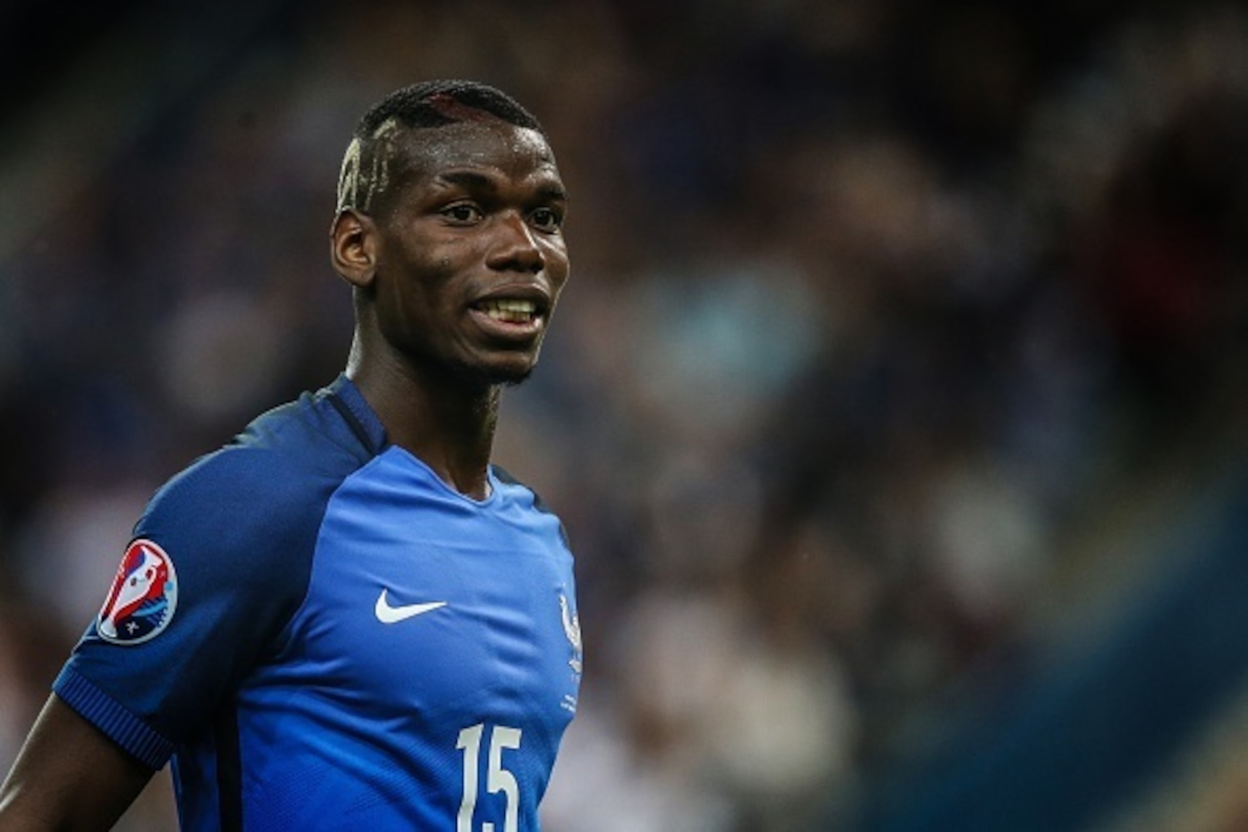 Paul Pogba of France during the Euro group stage match between France and Romania at the Stade de France on june 10, 2016 in Saint-Denis, France(Photo by VI Images via Getty Images)
