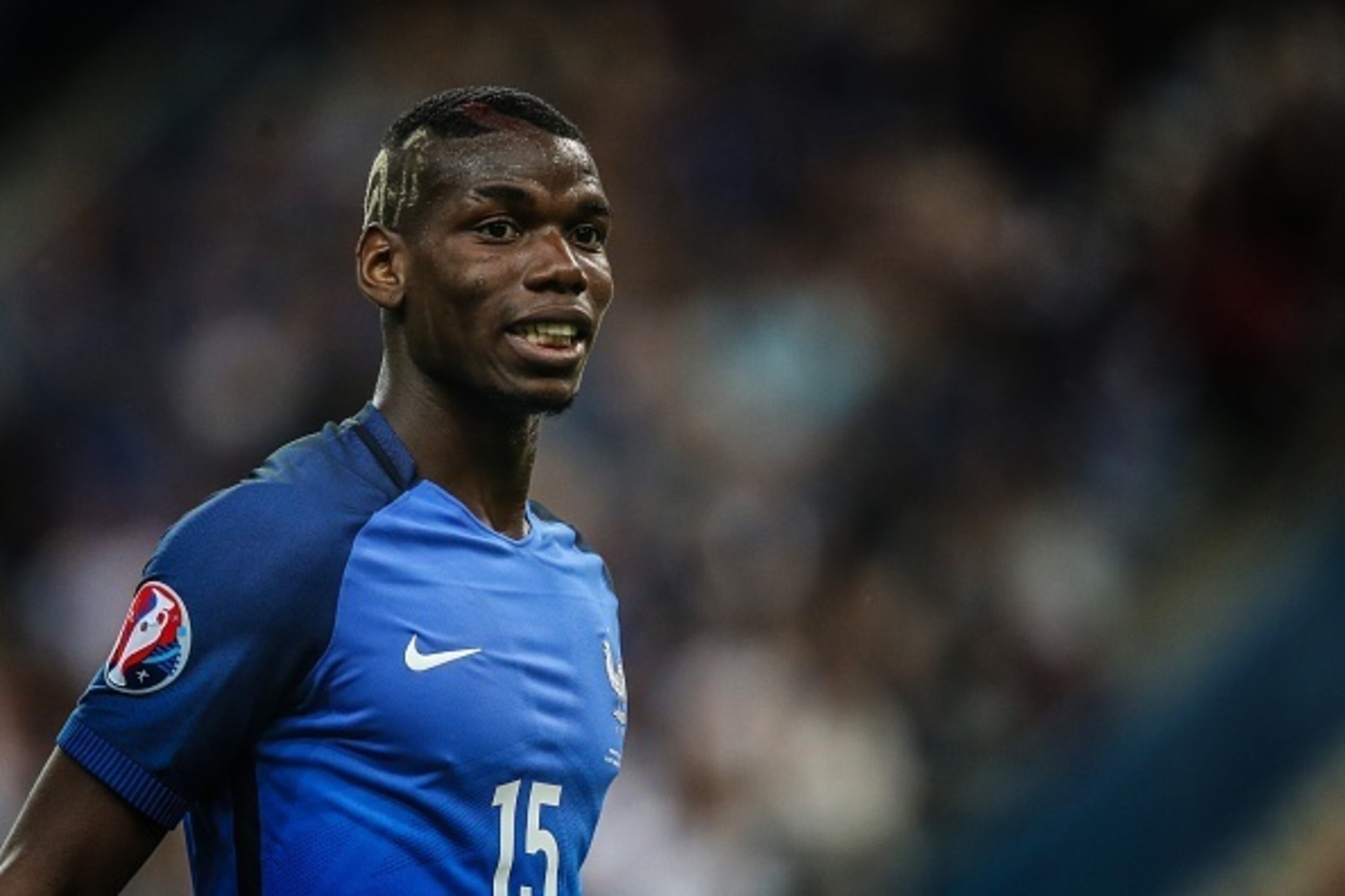 Paul Pogba of France during the Euro group stage match between France and Romania at the Stade de France on june 10, 2016 in Saint-Denis, France(Photo by VI Images via Getty Images) Paul Pogba of France during the Euro group stage match between France and Romania at the Stade de France on june 10, 2016 in Saint-Denis, France(Photo by VI Images via Getty Images)