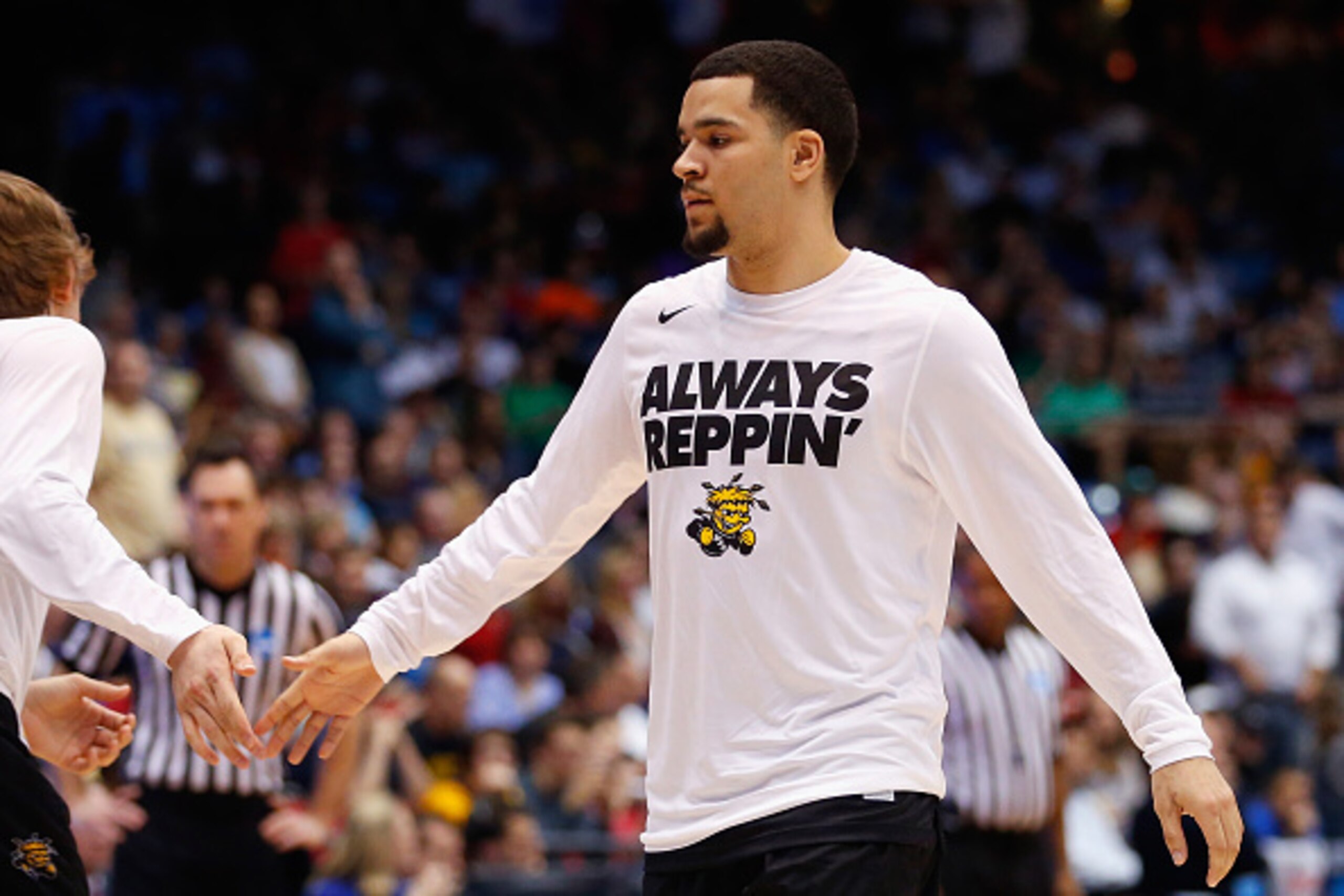 DAYTON, OH - MARCH 15:  Fred VanVleet #23 of the Wichita State Shockers takes the court against the Vanderbilt Commodores during the first round of the 2016 NCAA Men's Basketball Tournament at UD Arena on March 15, 2016 in Dayton, Ohio.  (Photo by Gregory