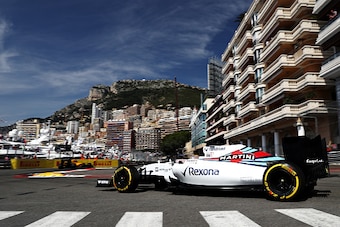 MONTE-CARLO, MONACO - MAY 28: Felipe Massa of Brazil driving the (19) Williams Martini Racing Williams FW38 Mercedes PU106C Hybrid turbo on track during final practice ahead of the Monaco Formula One Grand Prix at Circuit de Monaco on May 28, 2016 in Mont
