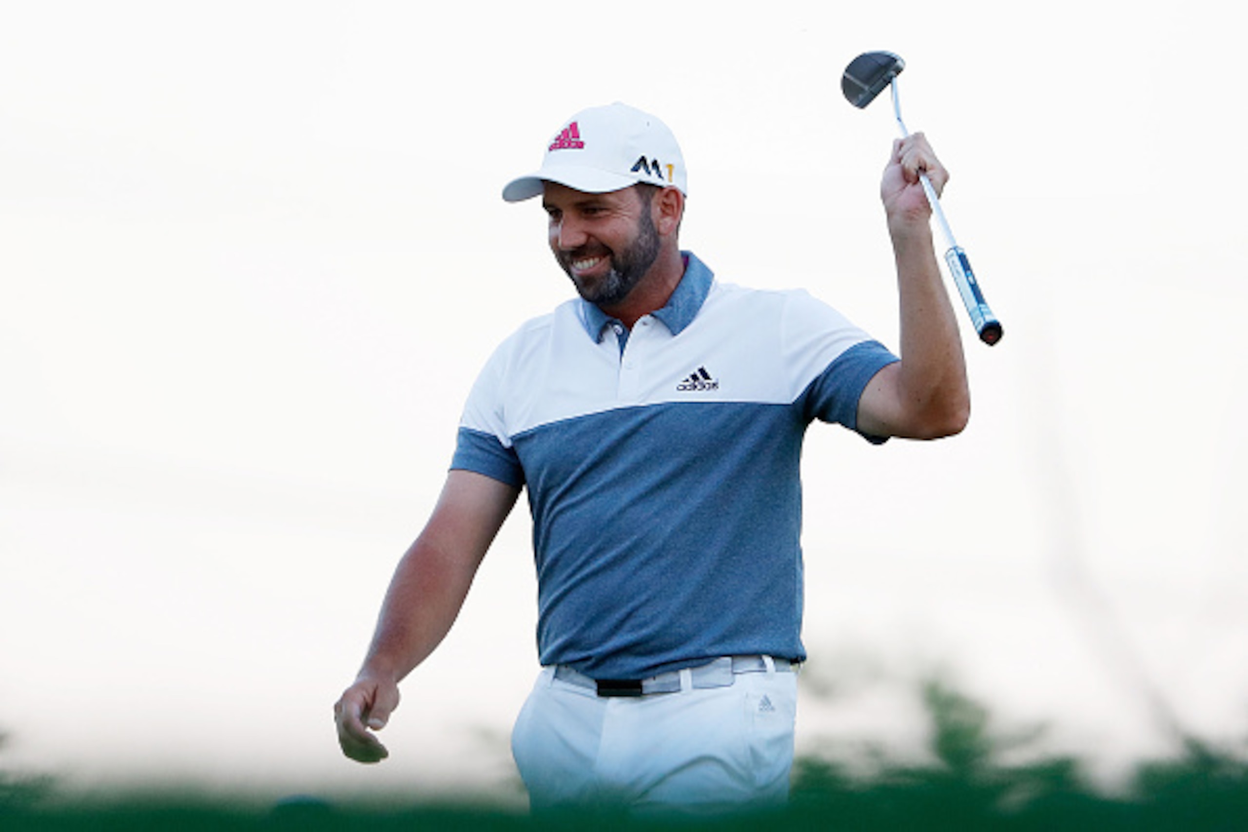 OAKMONT, PA - JUNE 17:  Sergio Garcia of Spain celebrates after saving par on the ninth hole during the second round of the U.S. Open at Oakmont Country Club on June 17, 2016 in Oakmont, Pennsylvania.  (Photo by Christian Petersen/Getty Images)