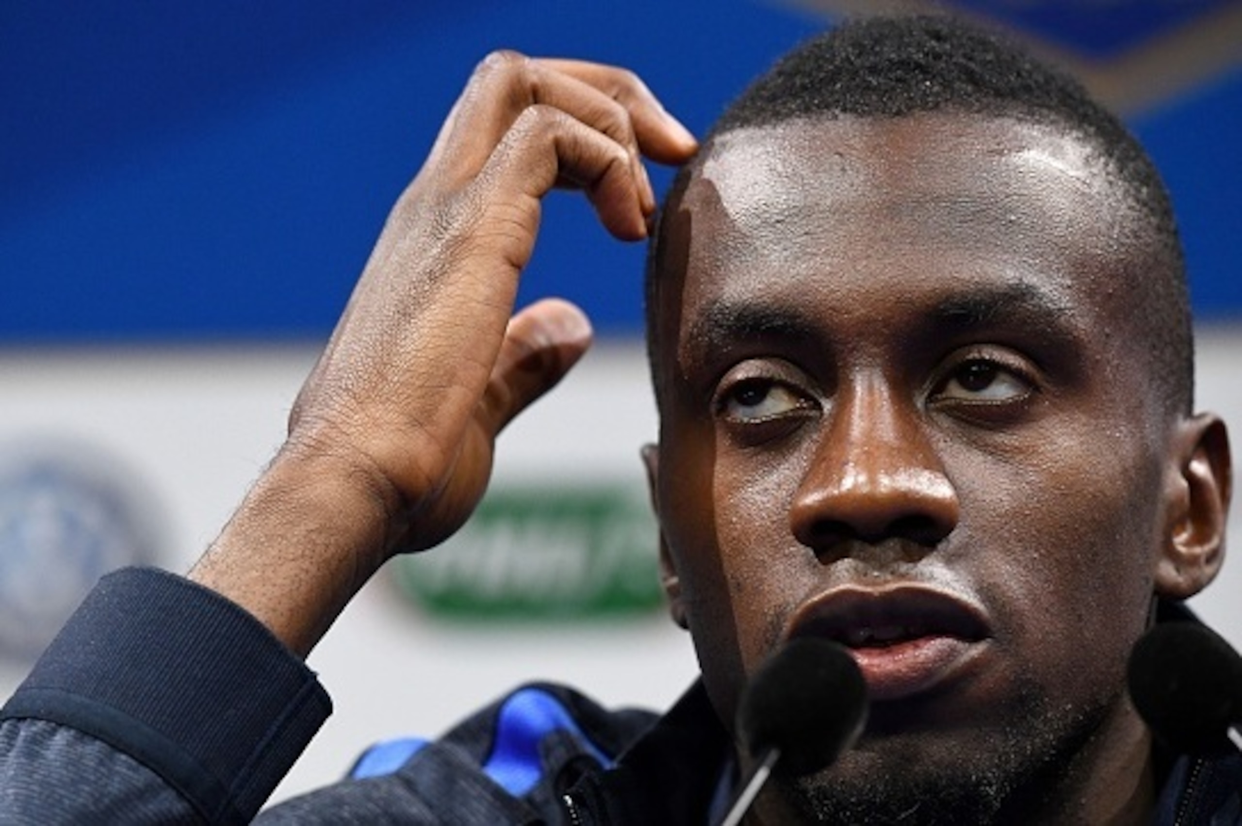 France's midfielder Blaise Matuidi attends a press conference in Clairefontaine en Yvelines on June 13, 2016, during the Euro 2016 European football championships. / AFP / FRANCK FIFE        (Photo credit should read FRANCK FIFE/AFP/Getty Images)