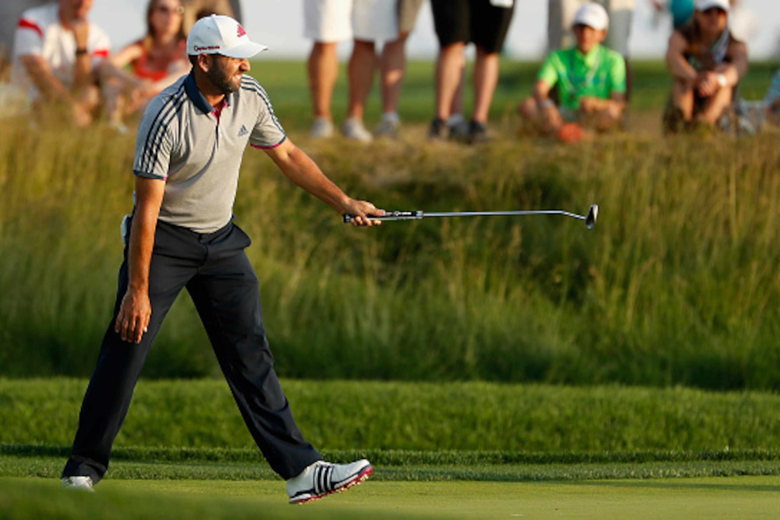 OAKMONT, PA - JUNE 18:  Sergio Garcia of Spain reacts to a putt on the 11th hole during the third round of the U.S. Open at Oakmont Country Club on June 18, 2016 in Oakmont, Pennsylvania.  (Photo by Christian Petersen/Getty Images)