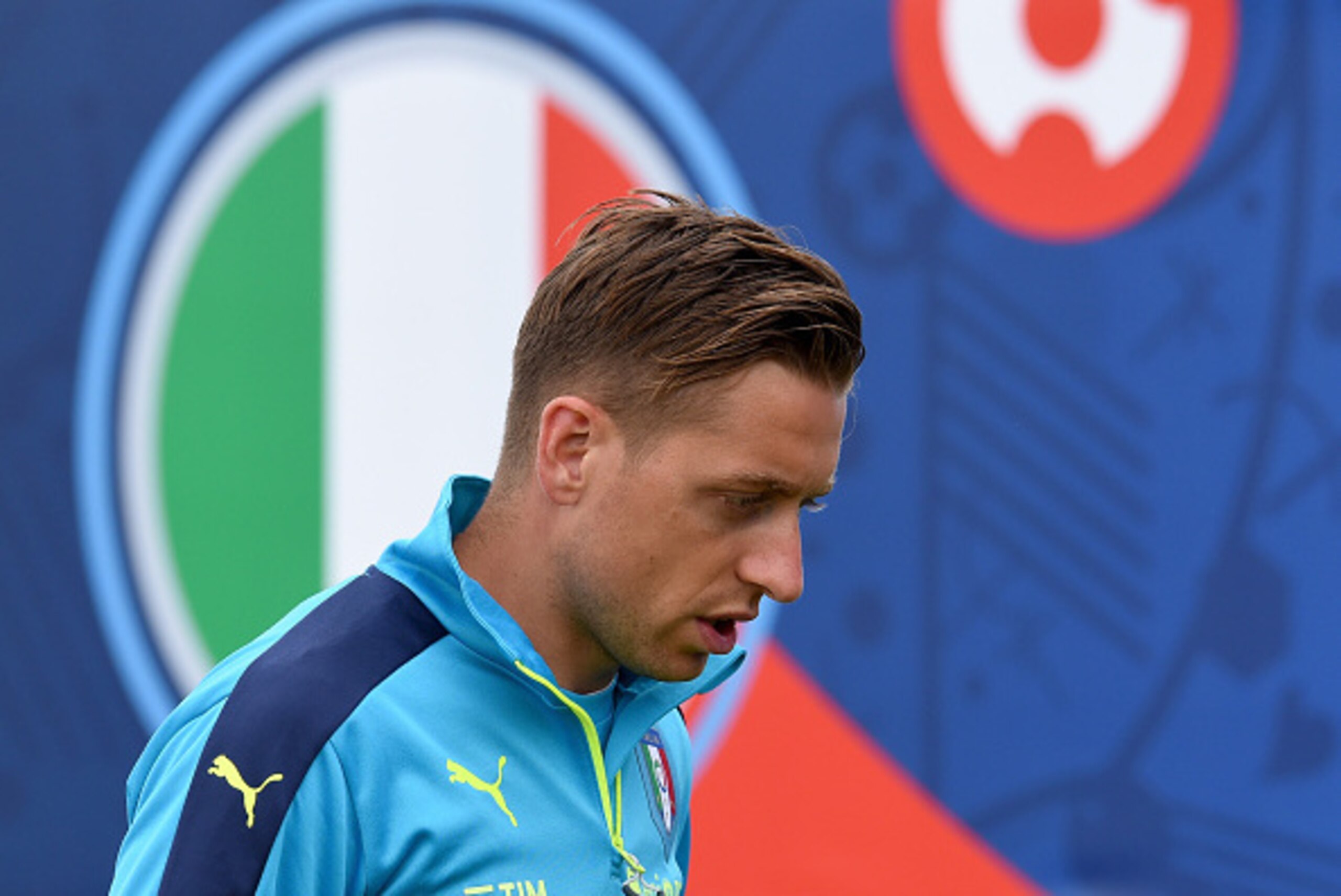 MONTPELLIER, FRANCE - JUNE 18:  Emanuele Giaccherini of Italy looks on during the training session at 'Bernard Gasset' Training Center on June 18, 2016 in Montpellier, France.  (Photo by Claudio Villa/Getty Images)