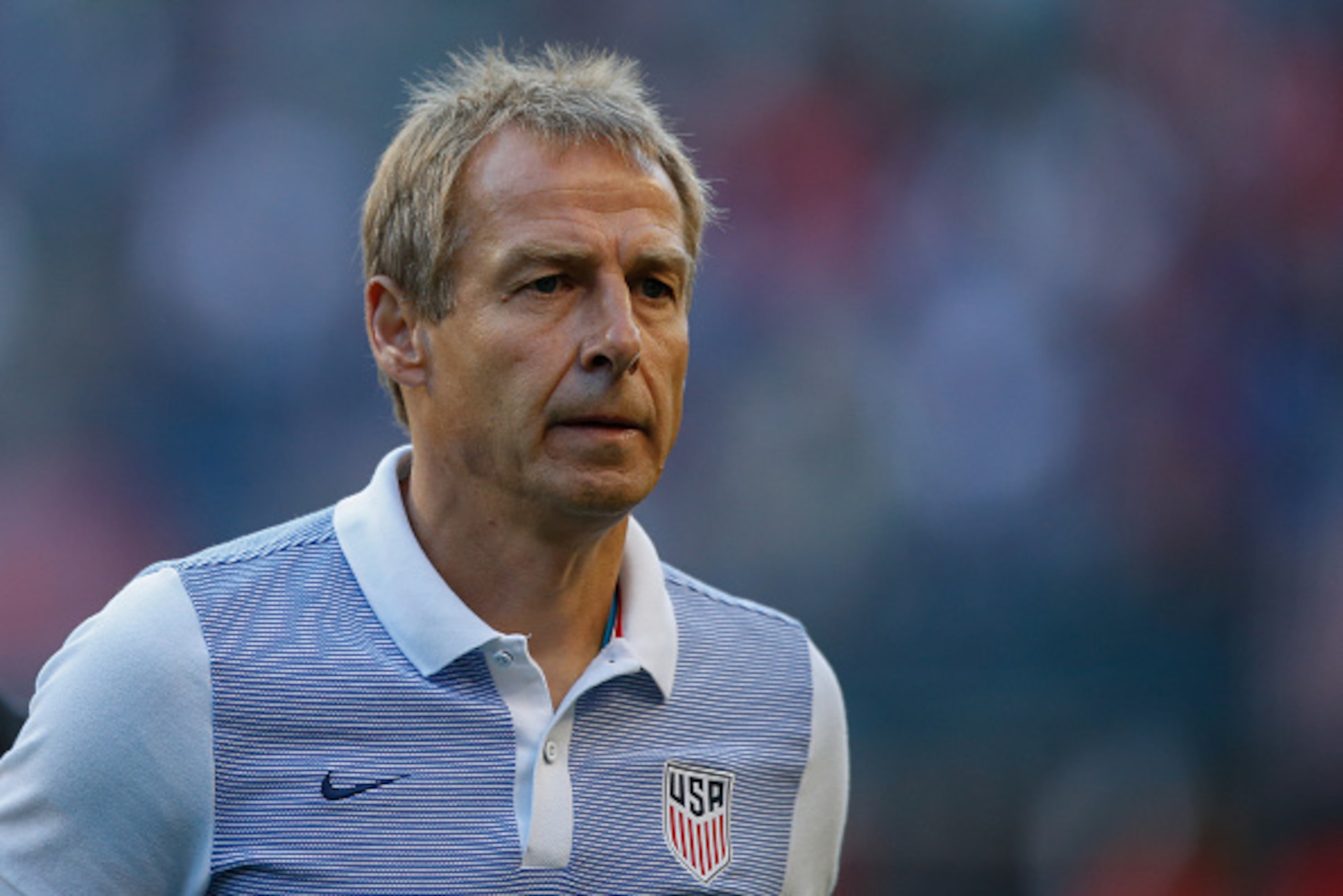 SEATTLE, WA - JUNE 16:  Head coach Jurgen Klinsmann of the United States walks off the pitch at halftime against Ecuador during the 2016 Quarterfinal - Copa America Centenario match at CenturyLink Field on June 16, 2016 in Seattle, Washington.  (Photo by 