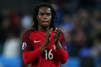 SAINT-ETIENNE, FRANCE - JUNE 14: Renato Sanches of Portugal applauds the supporters following the UEFA Euro 2016 Group F match between Portugal and Iceland at Stade Geoffroy-Guichard on June 14, 2016 in Saint-Etienne, France. (Photo by Chris Brunskill Ltd