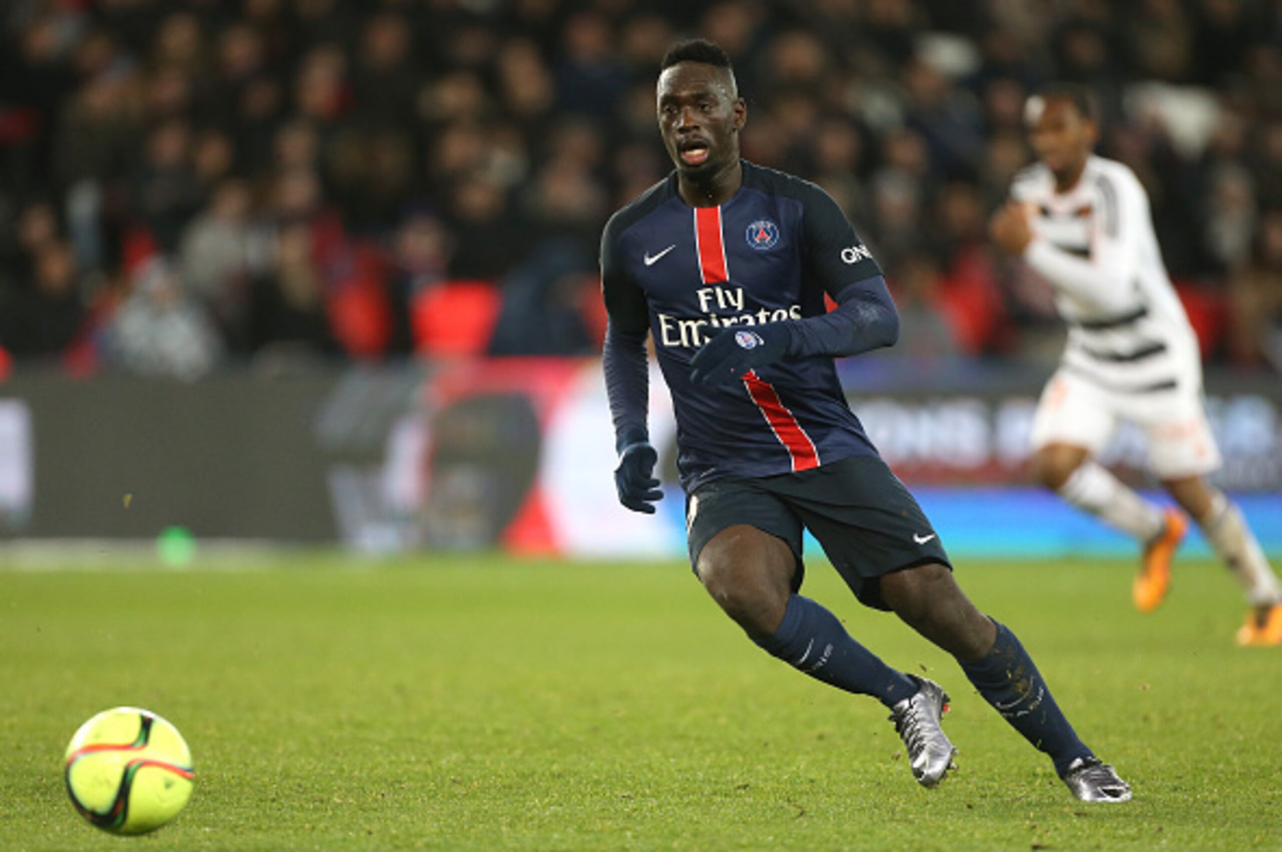 PARIS, FRANCE - FEBRUARY 3: Jean-Kevin Augustin of PSG in action during the French Ligue 1 match between Paris Saint-Germain (PSG) and FC Lorient at Parc des Princes stadium on February 6, 2016 in Paris, France. (Photo by Jean Catuffe/Getty Images)