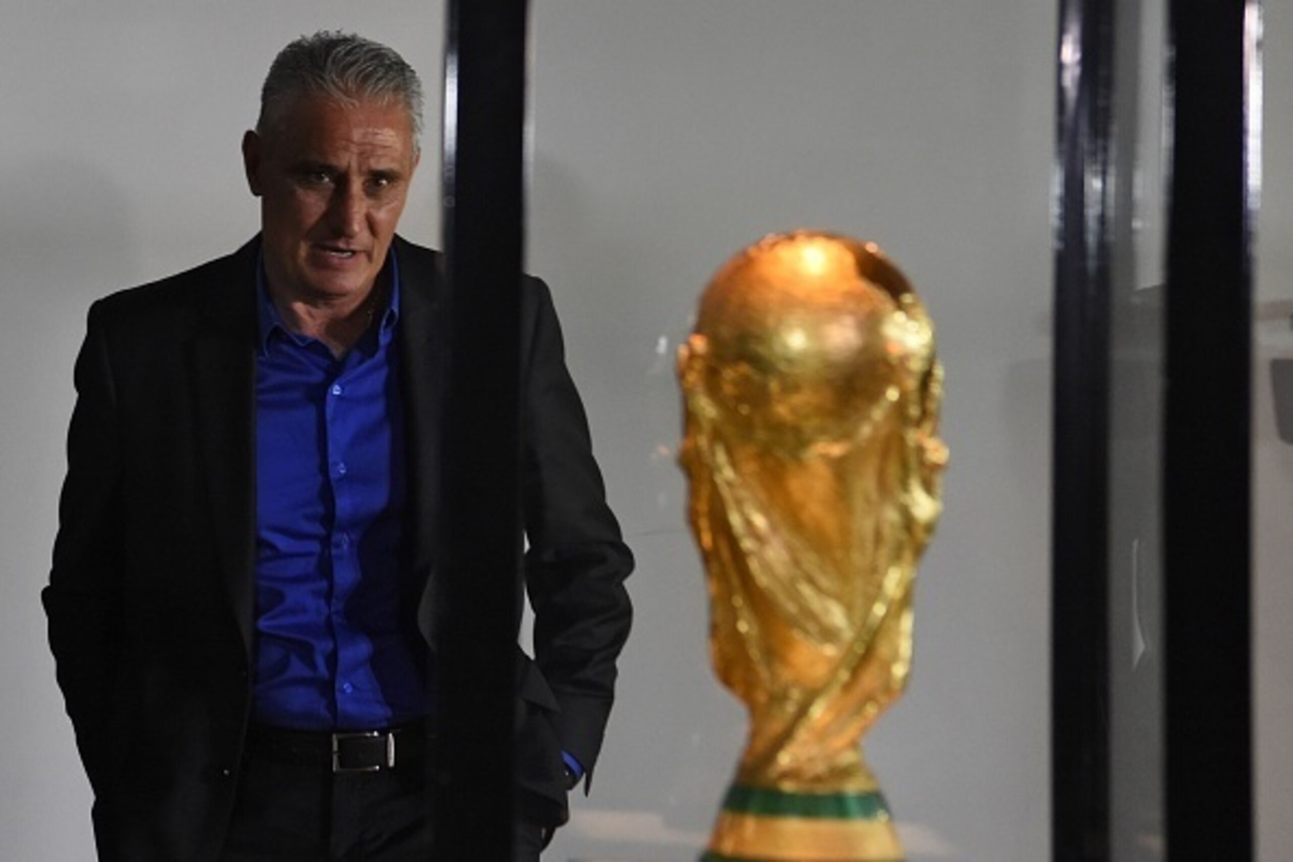 Adenor Leonardo Bacchi, known as Tite, visits the Museum of Football at the headquarters of the Brazilian Football Confederation (CBF) before offering a press conference after being appointment by the CBF as the new national football team coach, in Rio de