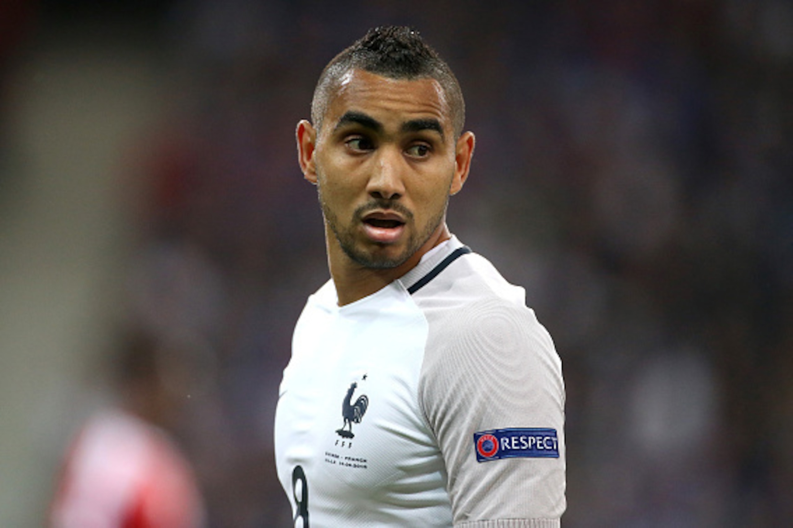 LILLE, FRANCE - JUNE 19: Dimitri Payet of France looks on during the UEFA EURO 2016 Group A match between Switzerland and France at Stade Pierre-Mauroy on June 19, 2016 in Lille, France. (Photo by Jean Catuffe/Getty Images)