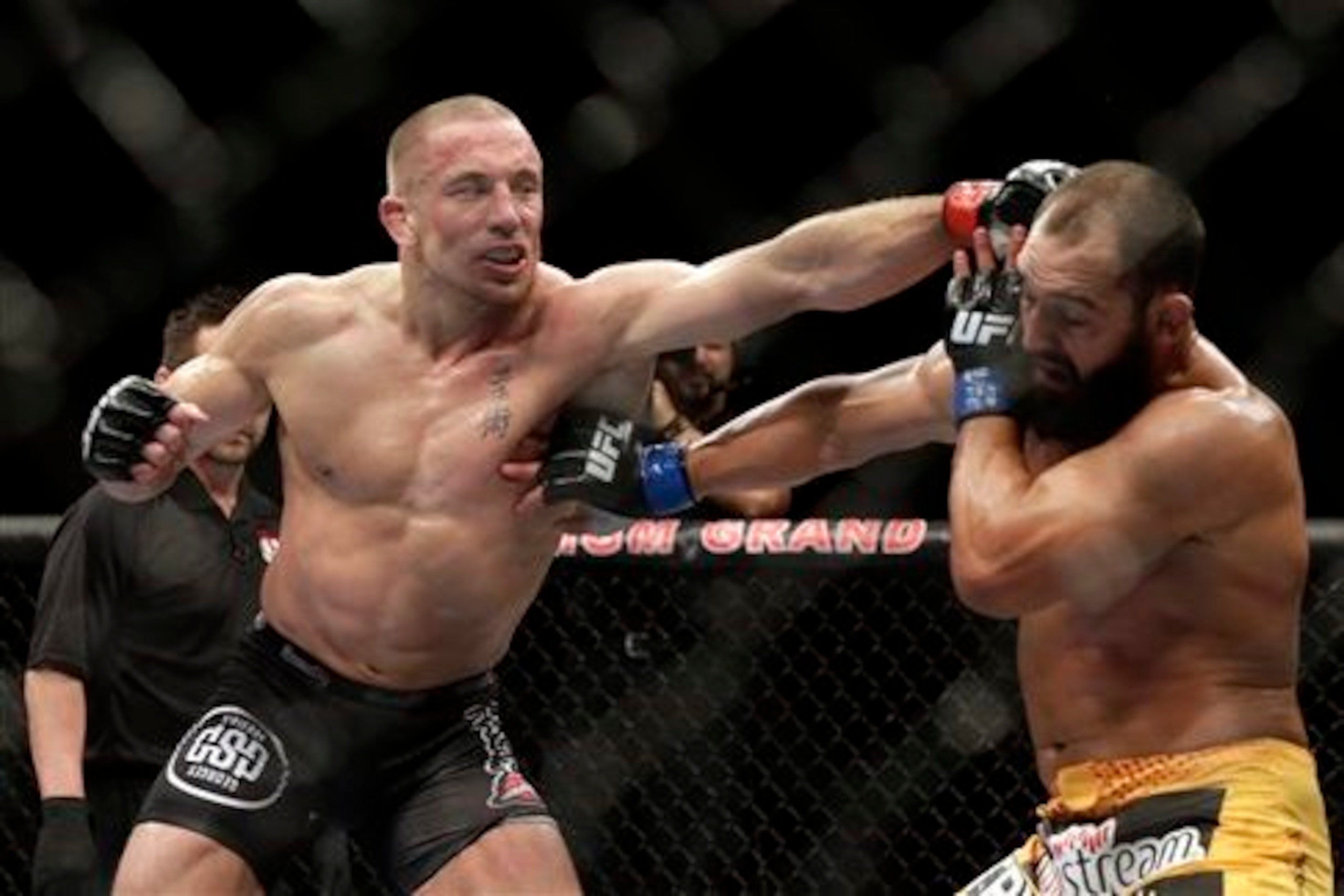 GSP hasn't competed since a hard-fought and controversial decision over Johny Hendricks in November 2013. GSP hasn't competed since a hard-fought and controversial decision over Johny Hendricks in November 2013.