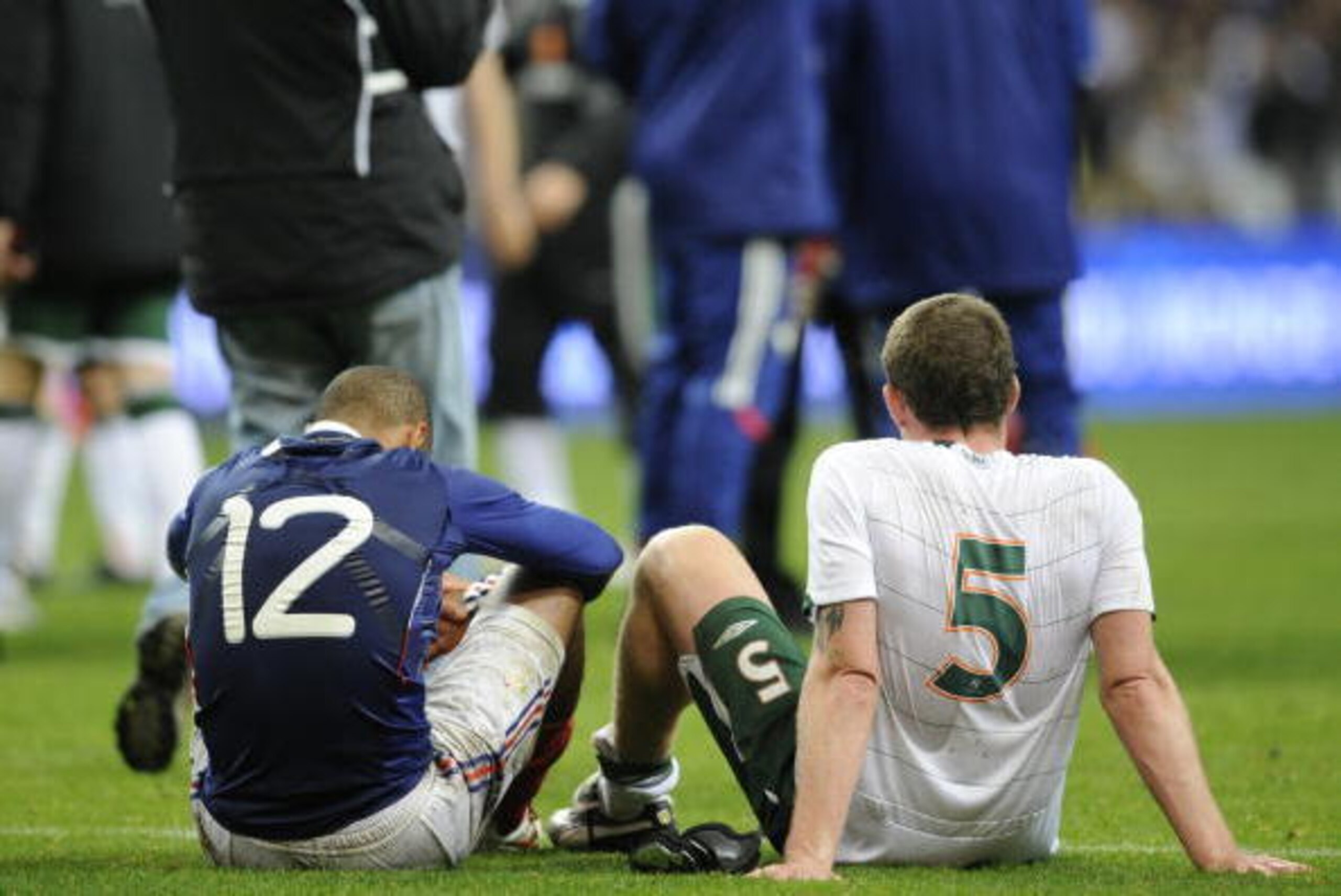 French forward Thierry Henry (L) and Irish defender Richard Dunne are pictured at the end of the World Cup 2010 qualifying football match France vs. Republic of Ireland on November 18, 2009 at the Stade de France in Saint-Denis, northern Paris. Former cha French forward Thierry Henry (L) and Irish defender Richard Dunne are pictured at the end of the World Cup 2010 qualifying football match France vs. Republic of Ireland on November 18, 2009 at the Stade de France in Saint-Denis, northern Paris. Former cha
