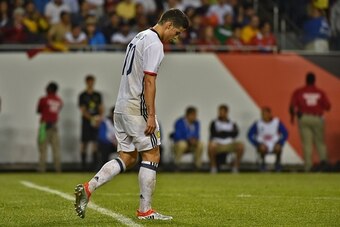 TOPSHOT - Colombia's James Rodriguez is seen  during a Copa America Centenario semifinal football match against Chile in Chicago, Illinois, United States, on June 22, 2016.   / AFP / Nelson ALMEIDA        (Photo credit should read NELSON ALMEIDA/AFP/Getty