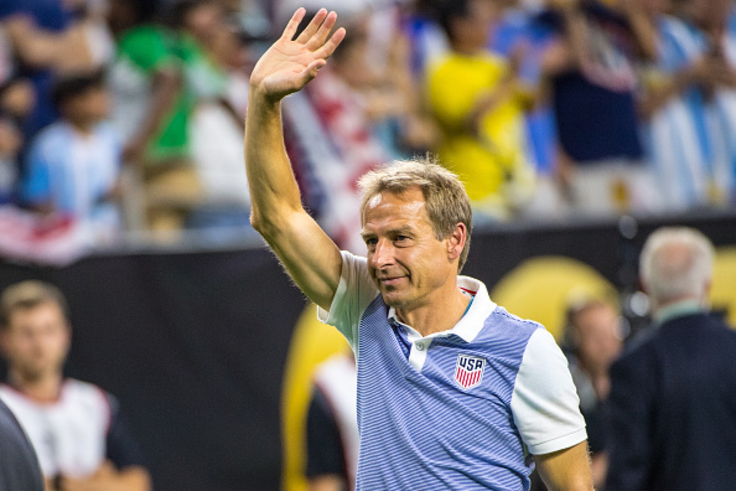 HOUSTON, TX - JUNE  21:  Jurgen Klinsmann, head coach of the United States, following the Copa America Centenario Semifinal match between United States and Argentina at NRG Stadium on June 21, 2016 in Houston, Texas.  Argentina won the match 4-0 (Photo by