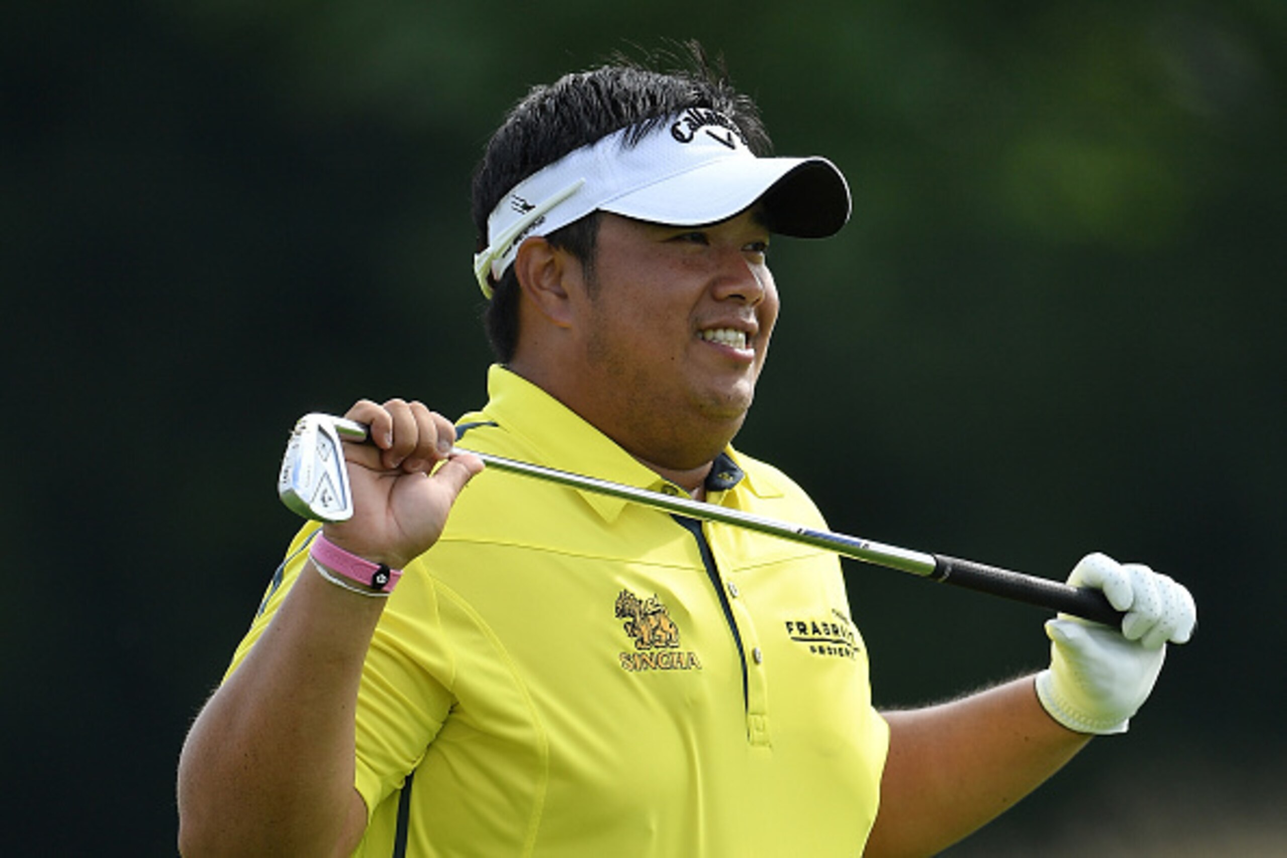 COLOGNE, GERMANY - JUNE 24:  Kiradech Aphibarnrat of Thailand reacts during the second round of the BMW International Open at Gut Larchenhof on June 24, 2016 in Cologne, Germany.  (Photo by Stuart Franklin/Getty Images)