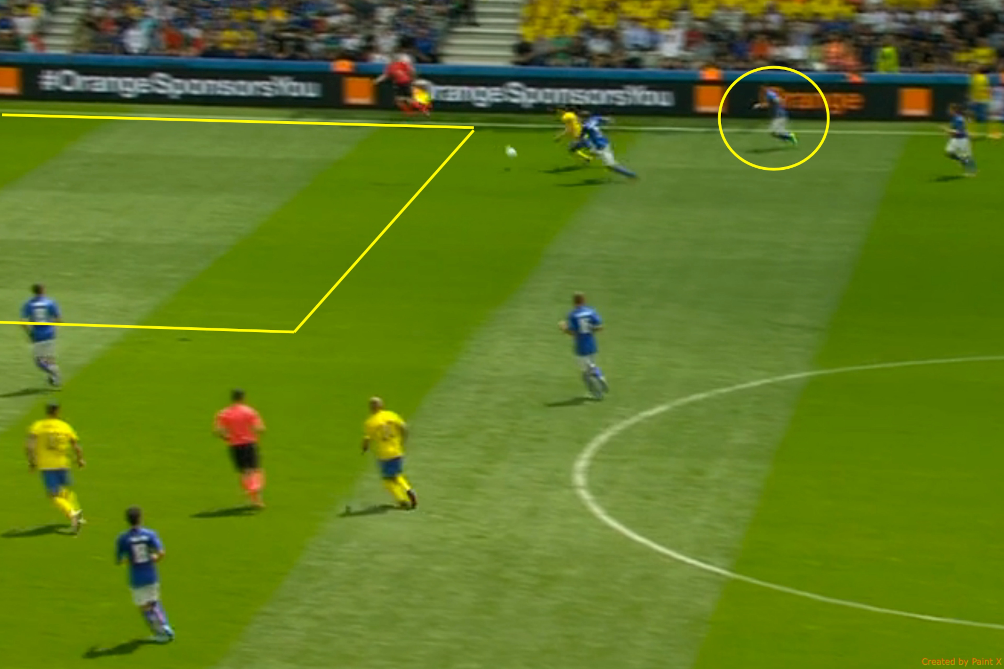 With Italy wing-back Alessandro Florenzi caught high up the pitch, Sweden attack an isolated Chiellini.