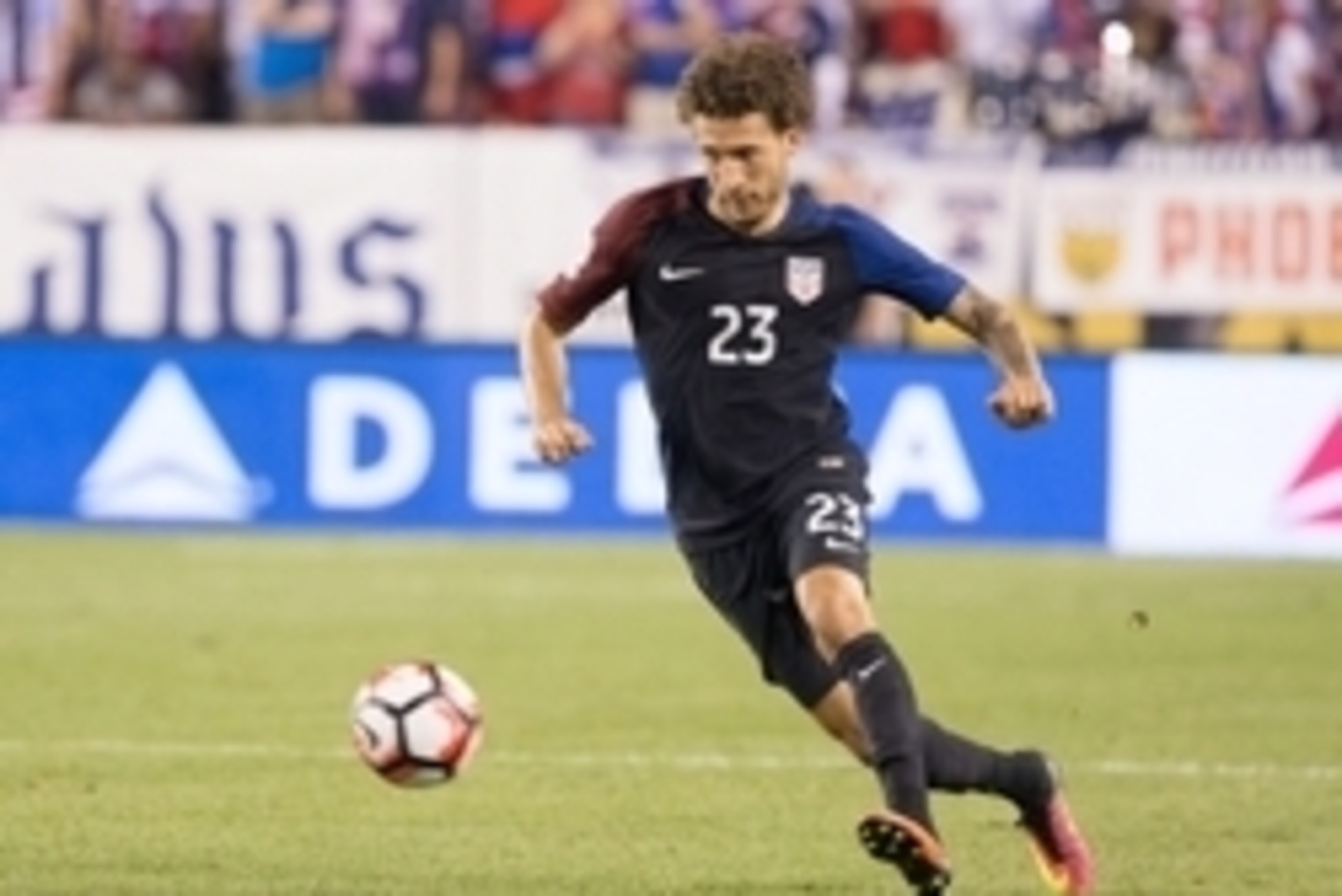 Jun 11, 2016; Philadelphia, PA, USA; United States defender Fabian Johnson (23) controls the ball against Paraguay during the second half of the group play stage of the 2016 Copa America Centenario. at Lincoln Financial Field. The United States won 1-0. M