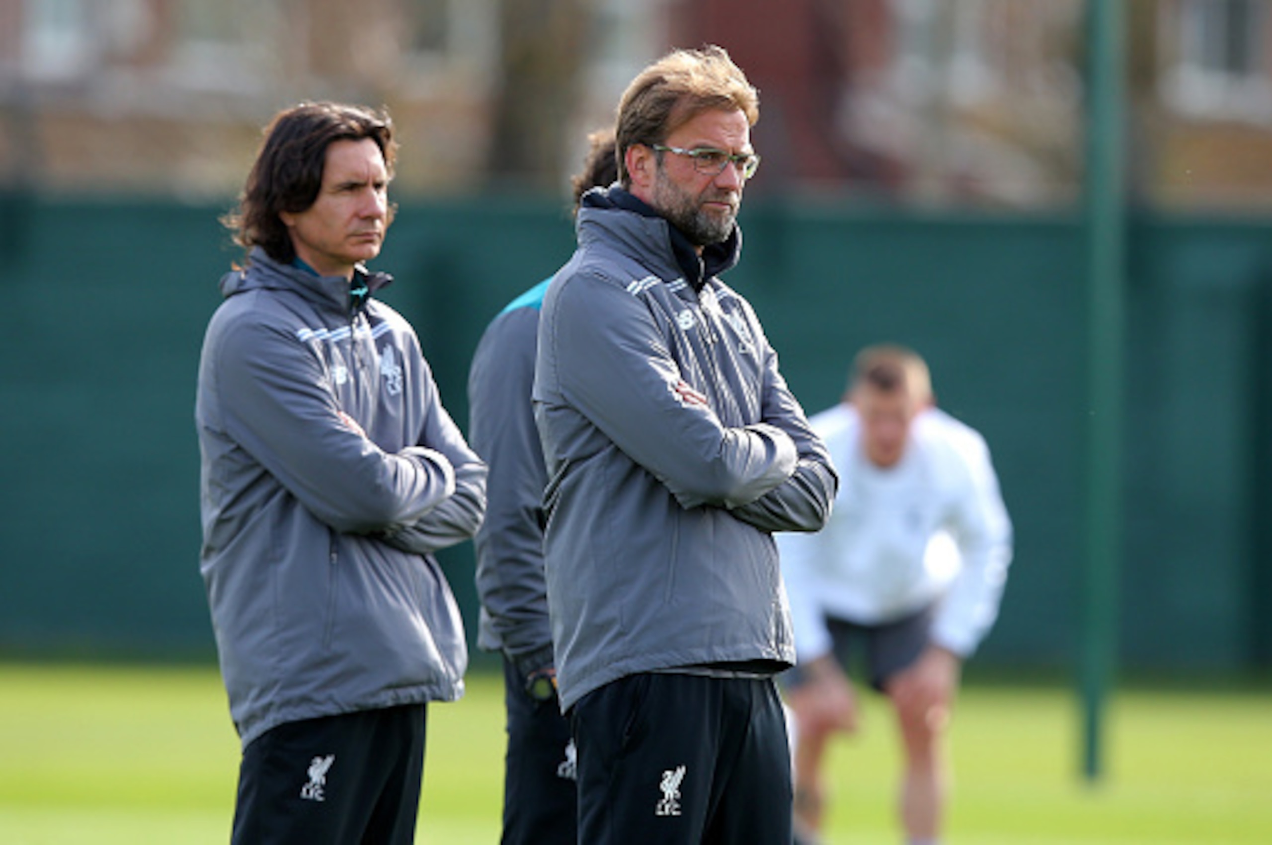 LIVERPOOL, ENGLAND - APRIL 13: Jurgen Klopp, Manager of Liverpool looks on during a training session ahead of the UEFA Europa League quarter final between Liverpool and Borussia Dortmund at Melwood Training Ground on April 13, 2016 in Liverpool, England. LIVERPOOL, ENGLAND - APRIL 13: Jurgen Klopp, Manager of Liverpool looks on during a training session ahead of the UEFA Europa League quarter final between Liverpool and Borussia Dortmund at Melwood Training Ground on April 13, 2016 in Liverpool, England.
