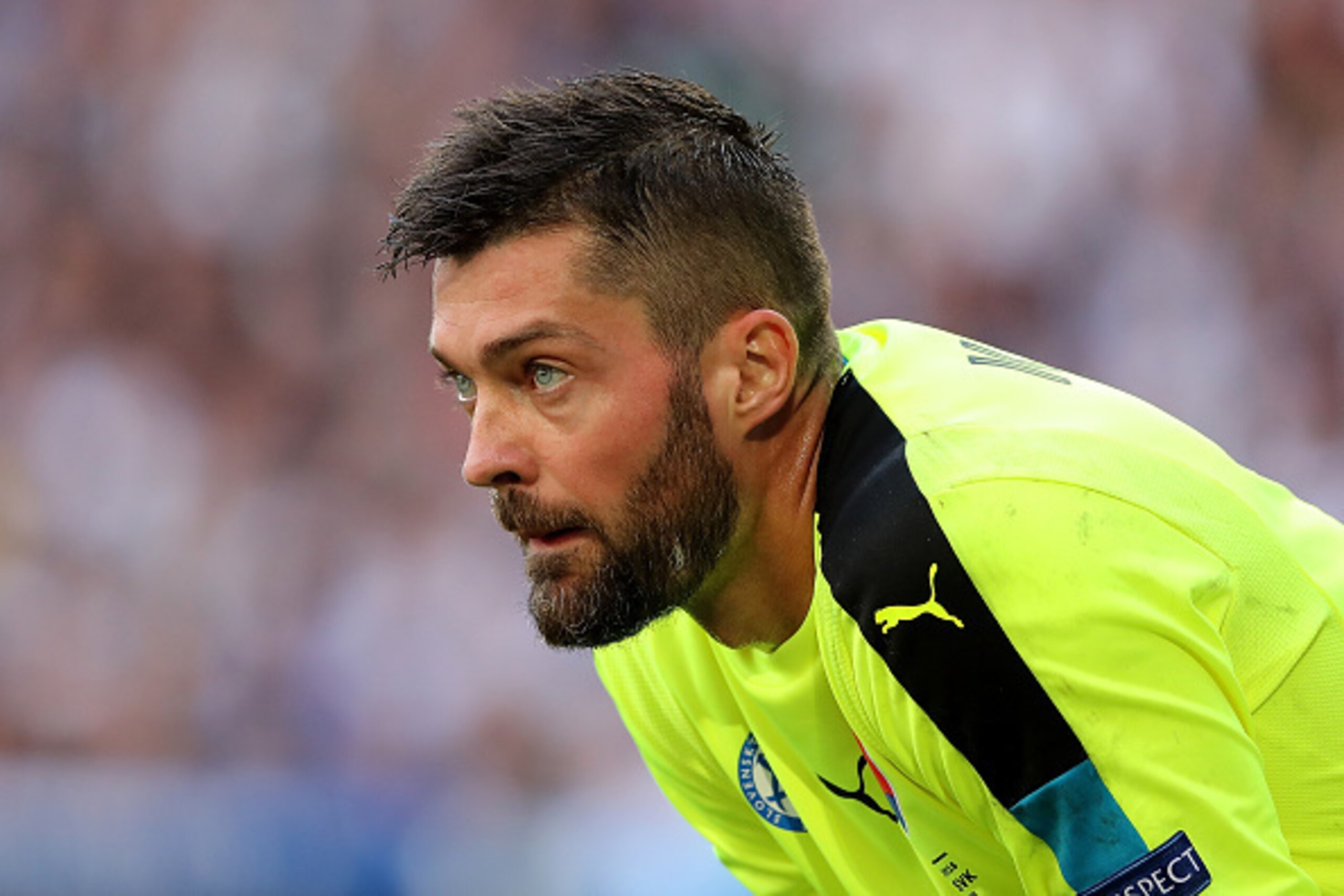 LILLE, FRANCE - JUNE 26:  Matus Kozacik  of Slovakia looks on during the UEFA Euro 2016 Round of 16 match between Germany and Slovakia at Stade Pierre-Mauroy on June 26, 2016 in Lille, France.  (Photo by Matthew Ashton - AMA/Getty Images)