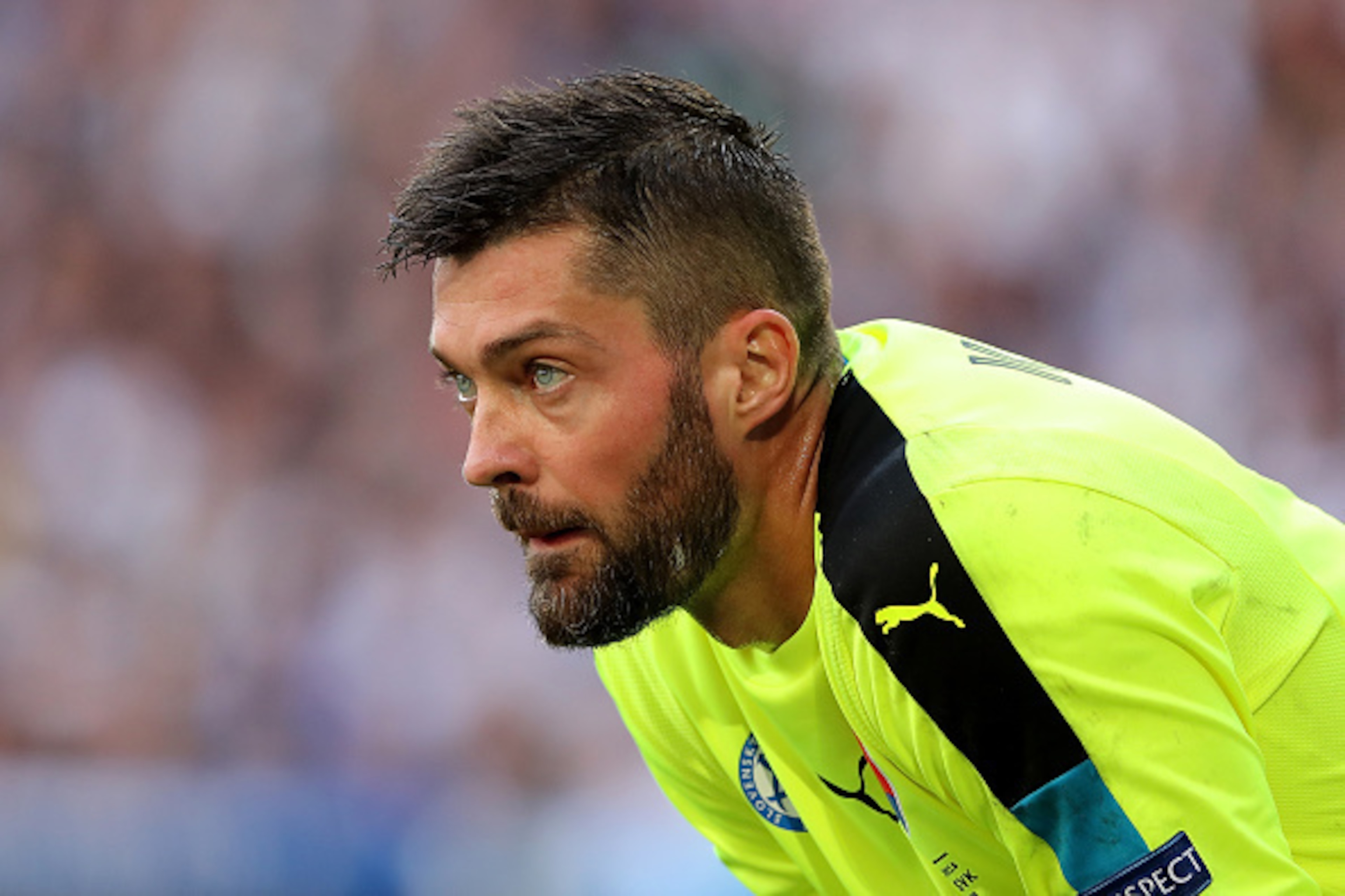 LILLE, FRANCE - JUNE 26:  Matus Kozacik  of Slovakia looks on during the UEFA Euro 2016 Round of 16 match between Germany and Slovakia at Stade Pierre-Mauroy on June 26, 2016 in Lille, France.  (Photo by Matthew Ashton - AMA/Getty Images)