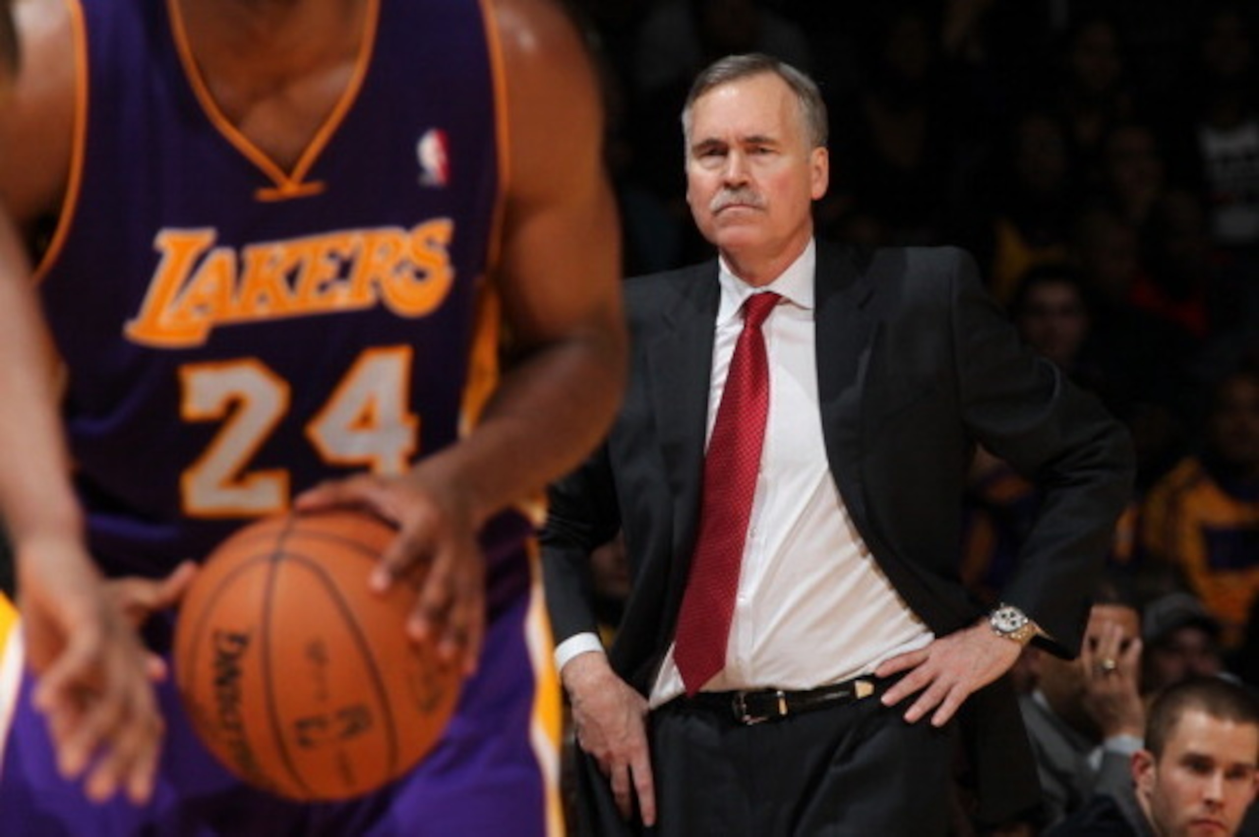 WASHINGTON, DC - DECEMBER 14: Mike D'Antoni Head Coach of the Los Angeles Lakers looks on during the game against the Washington Wizards at the Verizon Center on December 14, 2012 in Washington, DC. NOTE TO USER: User expressly acknowledges and agrees tha