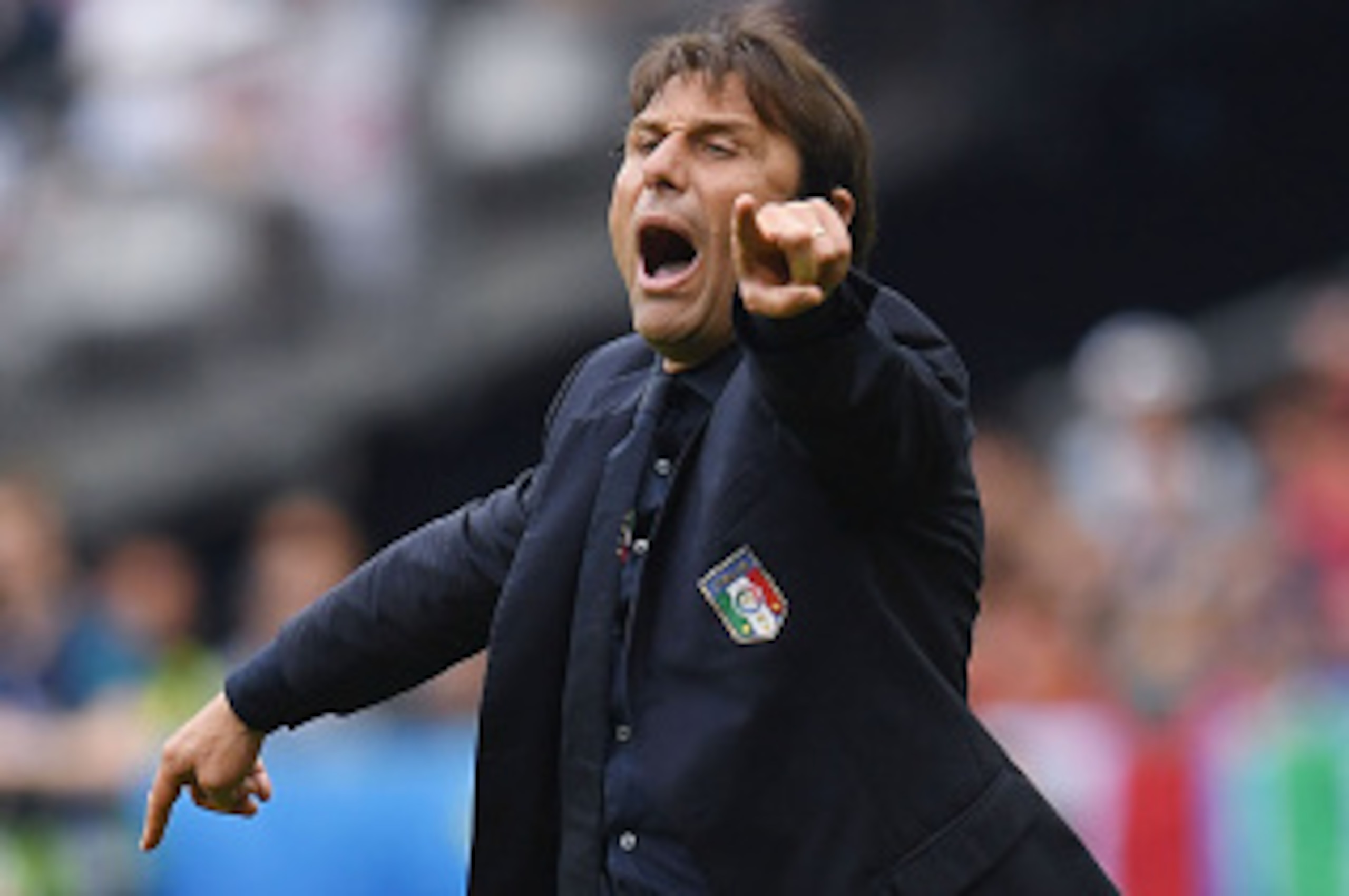 PARIS, FRANCE - JUNE 27: Antonio Conte head coach of Italy gestures during the UEFA EURO 2016 round of 16 match between Italy and Spain at Stade de France on June 27, 2016 in Paris, France.  (Photo by Matthias Hangst/Getty Images)