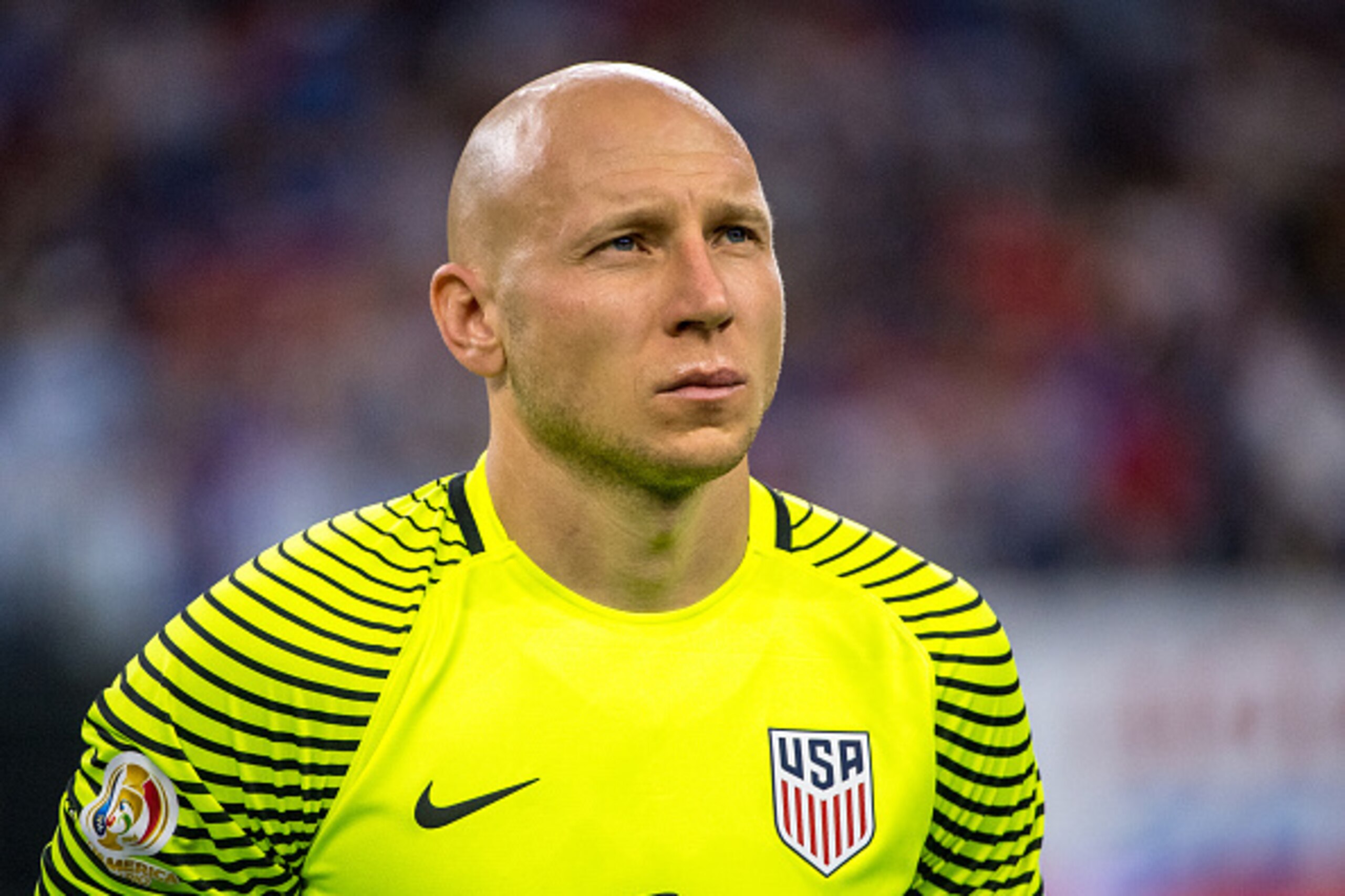 HOUSTON, TX - JUNE  21:  Brad Guzan #1 of United States prior to the Copa America Centenario Semifinal match between United States and Argentina at NRG Stadium on June 21, 2016 in Houston, Texas.  Argentina won the match 4-0 (Photo by Shaun Clark/Getty Im