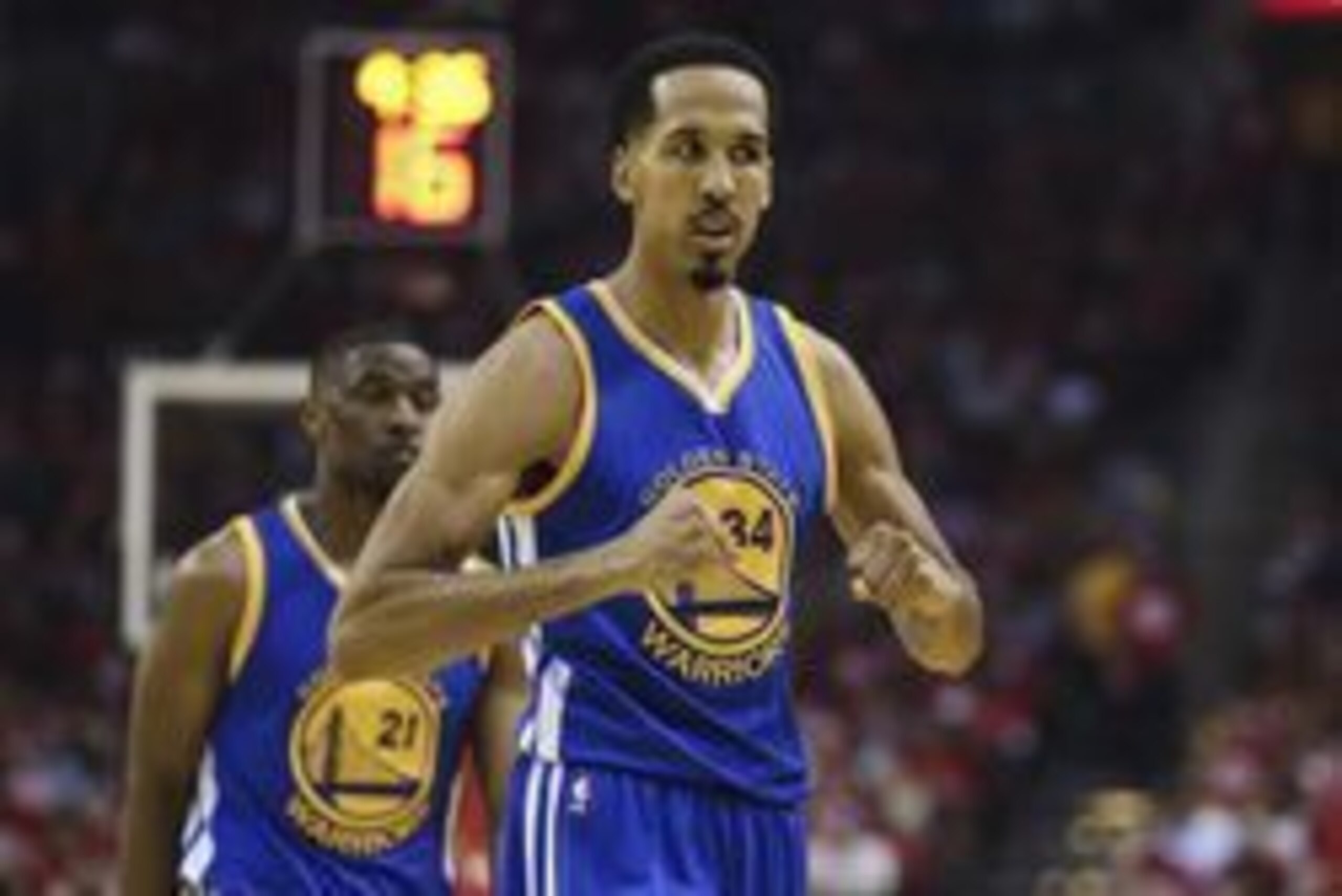 Apr 21, 2016; Houston, TX, USA; Golden State Warriors guard Shaun Livingston (34) reacts after a play during the second quarter against the Houston Rockets in game three of the first round of the NBA Playoffs at Toyota Center. Mandatory Credit: Troy Taorm Apr 21, 2016; Houston, TX, USA; Golden State Warriors guard Shaun Livingston (34) reacts after a play during the second quarter against the Houston Rockets in game three of the first round of the NBA Playoffs at Toyota Center. Mandatory Credit: Troy Taorm