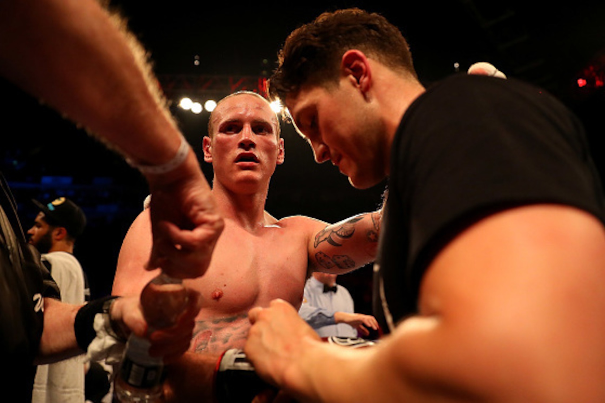 LONDON, ENGLAND - JUNE 25: George Groves of Great Britain looks on after defeating Martin Murray of Great Britain during their WBA International Super-Middleweight Championship contest at The O2 Arena on June 25, 2016 in London, England. (Photo by Richa LONDON, ENGLAND - JUNE 25: George Groves of Great Britain looks on after defeating Martin Murray of Great Britain during their WBA International Super-Middleweight Championship contest at The O2 Arena on June 25, 2016 in London, England. (Photo by Richa