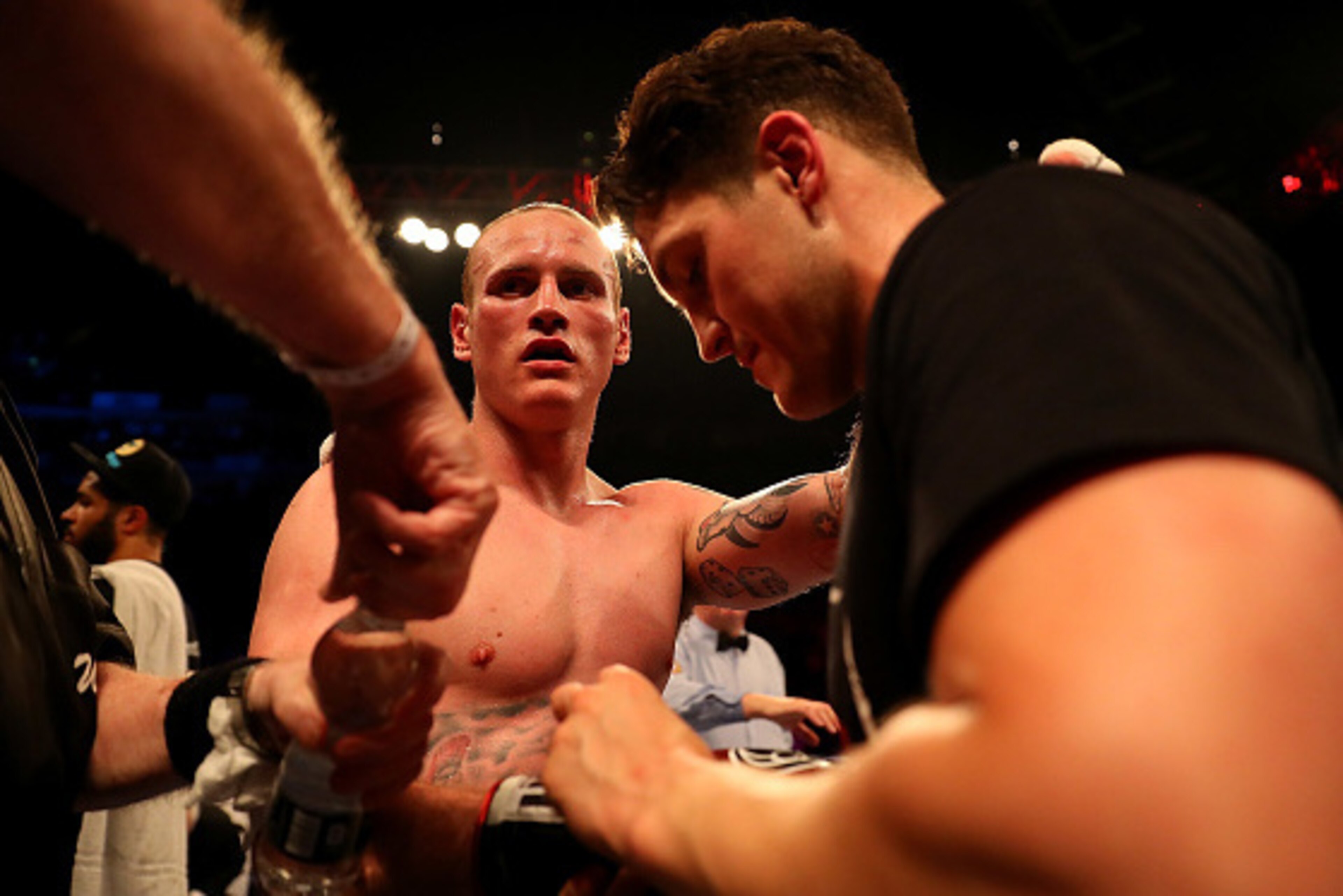 LONDON, ENGLAND - JUNE 25:  George Groves of Great Britain looks on after defeating Martin Murray of Great Britain during their WBA International Super-Middleweight Championship contest at The O2 Arena on June 25, 2016 in London, England.  (Photo by Richa