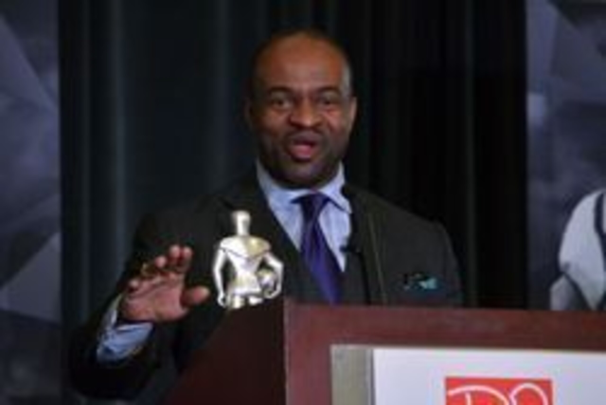 Feb 4, 2016; San Francisco, CA, USA; NFLPA executive director DeMaurice Smith during the NFLPA press conference at Moscone Center in advance of Super Bowl 50 between the Carolina Panthers and the Denver Broncos. Mandatory Credit: Kirby Lee-USA TODAY Sport