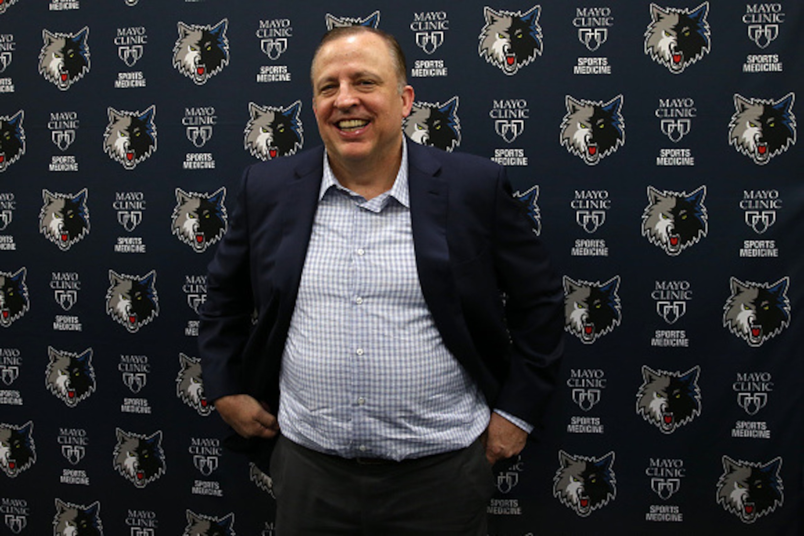 MINNEAPOLIS, MN - JUNE 24: Minnesota Timberwolves 2016 NBA Draft Pick Kris Dunn is introduced to the media by Tom Thibodeau, President of Basketball Operations and Head Coach and Scott Layden, General Manger, on June 24, 2016 at the Minnesota Timberwolve MINNEAPOLIS, MN - JUNE 24: Minnesota Timberwolves 2016 NBA Draft Pick Kris Dunn is introduced to the media by Tom Thibodeau, President of Basketball Operations and Head Coach and Scott Layden, General Manger, on June 24, 2016 at the Minnesota Timberwolve