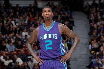 SACRAMENTO, CA - JANUARY 25: Marvin Williams #2 of the Charlotte Hornets looks on during the game against the Sacramento Kings on January 25, 2016 at Sleep Train Arena in Sacramento, California. NOTE TO USER: User expressly acknowledges and agrees that, b