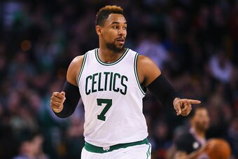 BOSTON, MA - JANUARY 22:  Jared Sullinger #7 of the Boston Celtics reacts during the fourth quarter against the Chicago Bulls at TD Garden on January 22, 2016 in Boston, Massachusetts. The Celtics defeat the Bulls 110-101. NOTE TO USER: User expressly ack