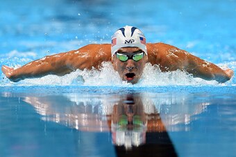 OMAHA, NE - JUNE 28:  Michael Phelps competes in a semi-final heat of the Men's 200 Meter Butterfly during Day 3 of the 2016 U.S. Olympic Team Swimming Trials at CenturyLink Center on June 28, 2016 in Omaha, Nebraska.  (Photo by Stacy Revere/Getty Images)