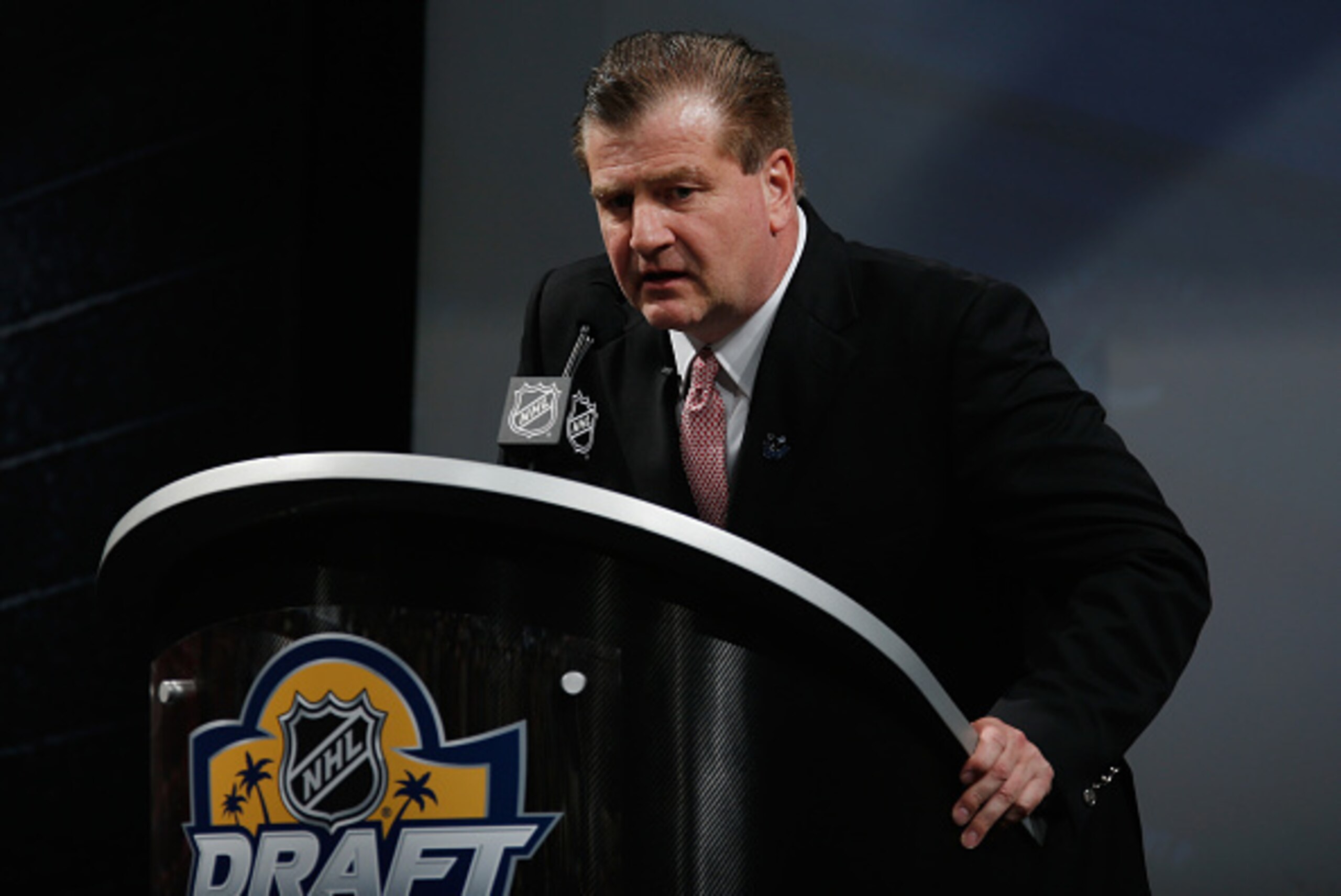 SUNRISE, FL - JUNE 26: Jim Benning of the Vancouver Canucks attends the 2015 NHL Draft at BB&T Center on June 26, 2015 in Sunrise, Florida.  (Photo by Bruce Bennett/Getty Images)