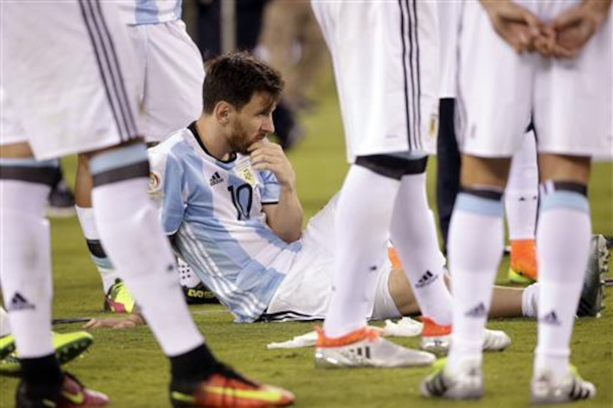 Messi was dejected following Argentina's defeat to Chile. Messi was dejected following Argentina's defeat to Chile.