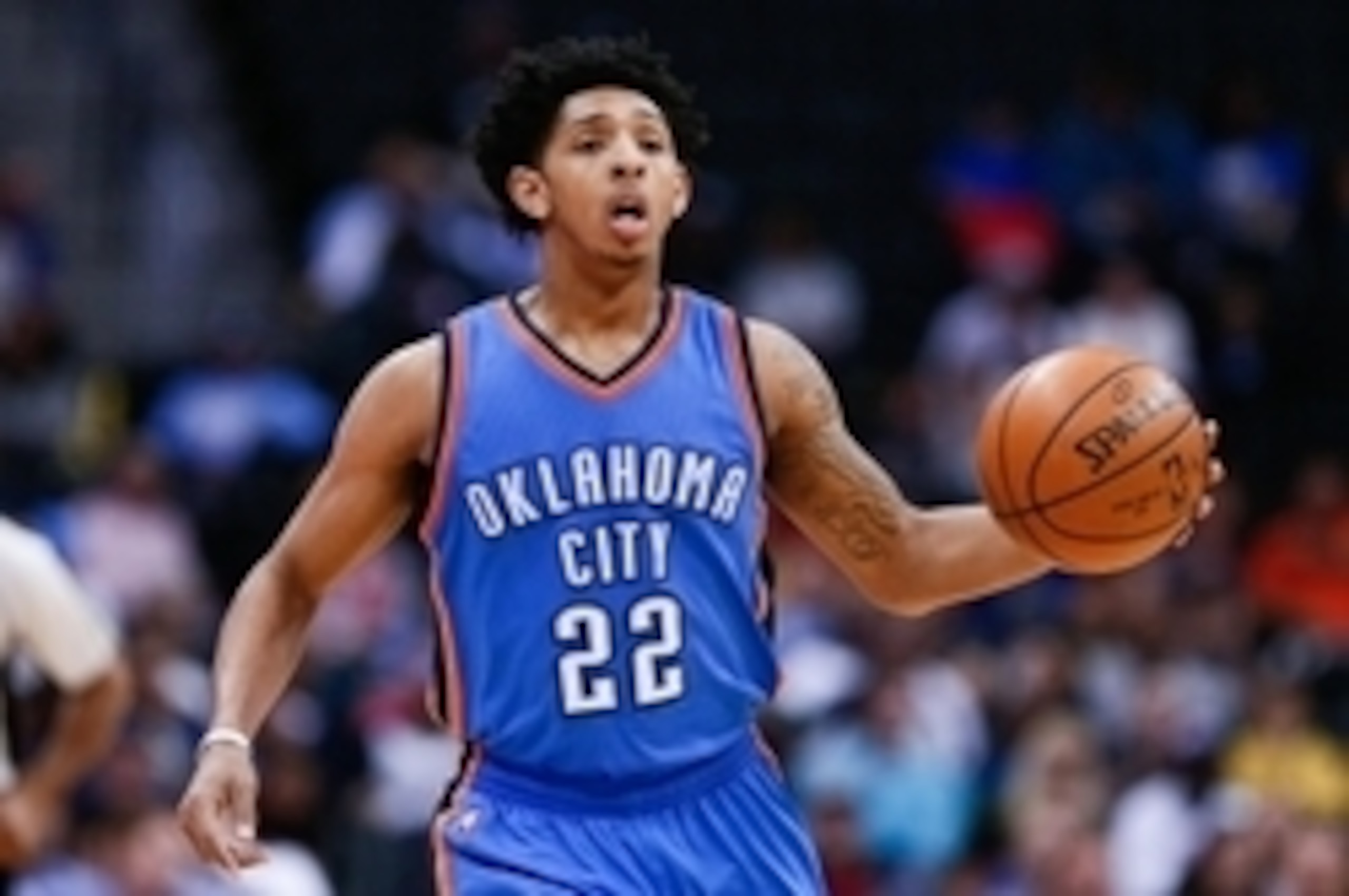 Apr 5, 2016; Denver, CO, USA; Oklahoma City Thunder guard Cameron Payne (22) in the fourth quarter against the Denver Nuggets at the Pepsi Center. Mandatory Credit: Isaiah J. Downing-USA TODAY Sports Apr 5, 2016; Denver, CO, USA; Oklahoma City Thunder guard Cameron Payne (22) in the fourth quarter against the Denver Nuggets at the Pepsi Center. Mandatory Credit: Isaiah J. Downing-USA TODAY Sports