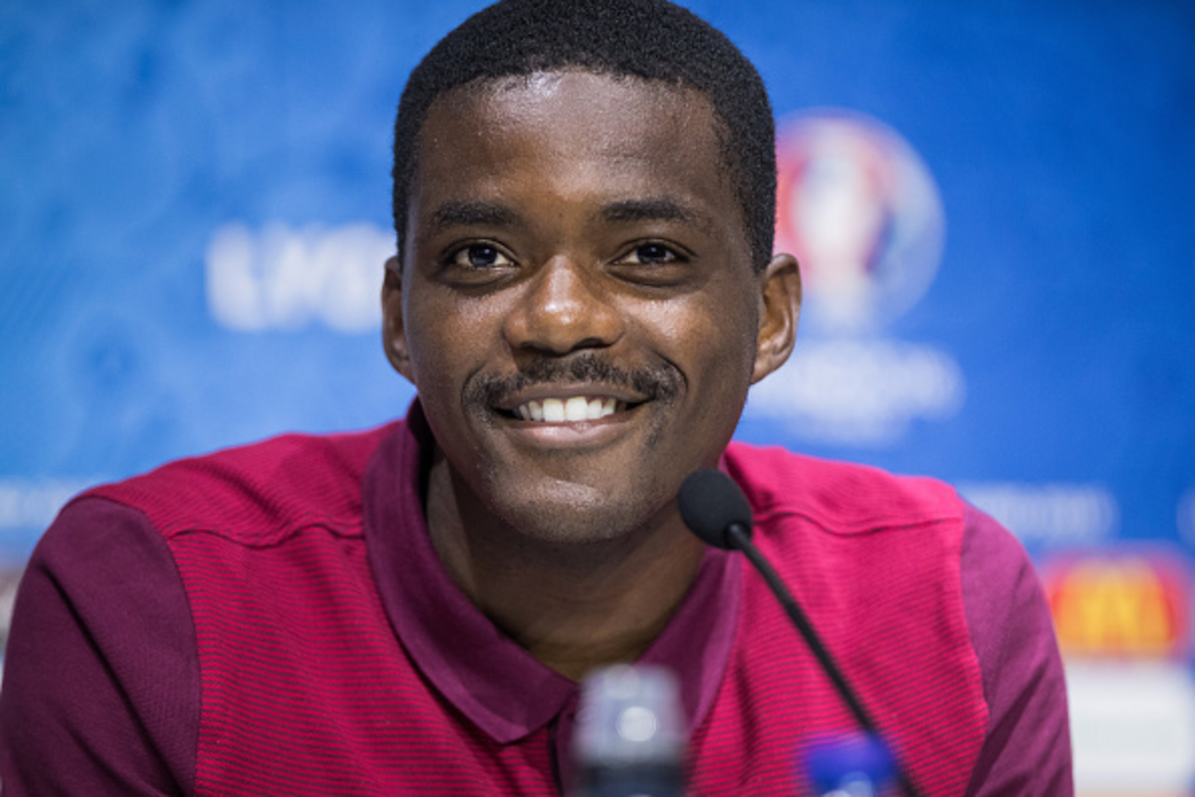 DECINES-CHARPIEU, FRANCE - JUNE 21:  In this handout image provided by UEFA, William Carvalho attends a press conference on June 21, 2016 in Decines-Charpieu, France.  (Photo by Handout/UEFA via Getty Images)