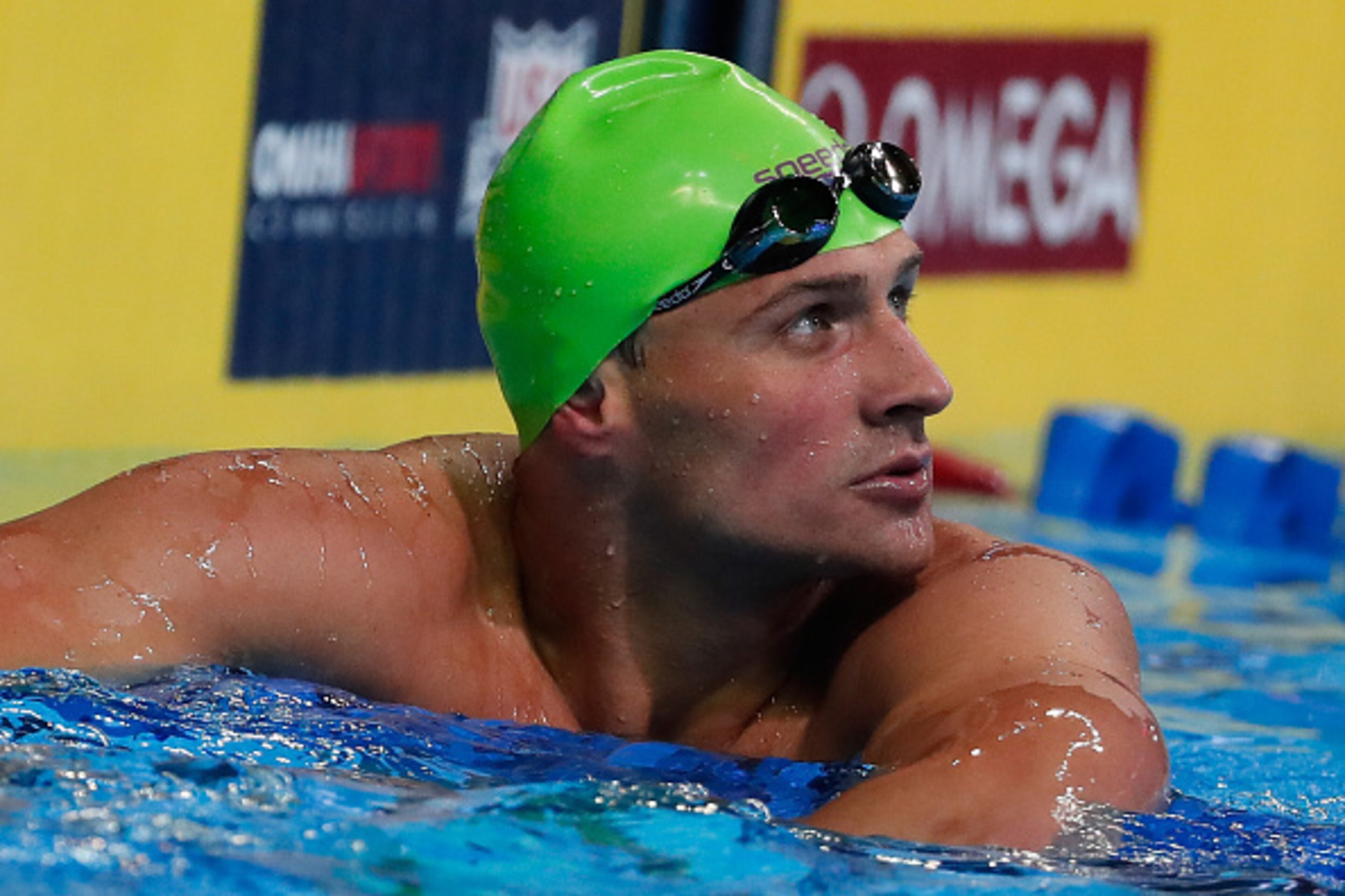 OMAHA, NE - JUNE 30:  Ryan Lochte of the United States reacts after competing in a semi-final heat for the Men's 200 Meter Individual Medley during Day Five of the 2016 U.S. Olympic Team Swimming Trials at CenturyLink Center on June 30, 2016 in Omaha, Neb
