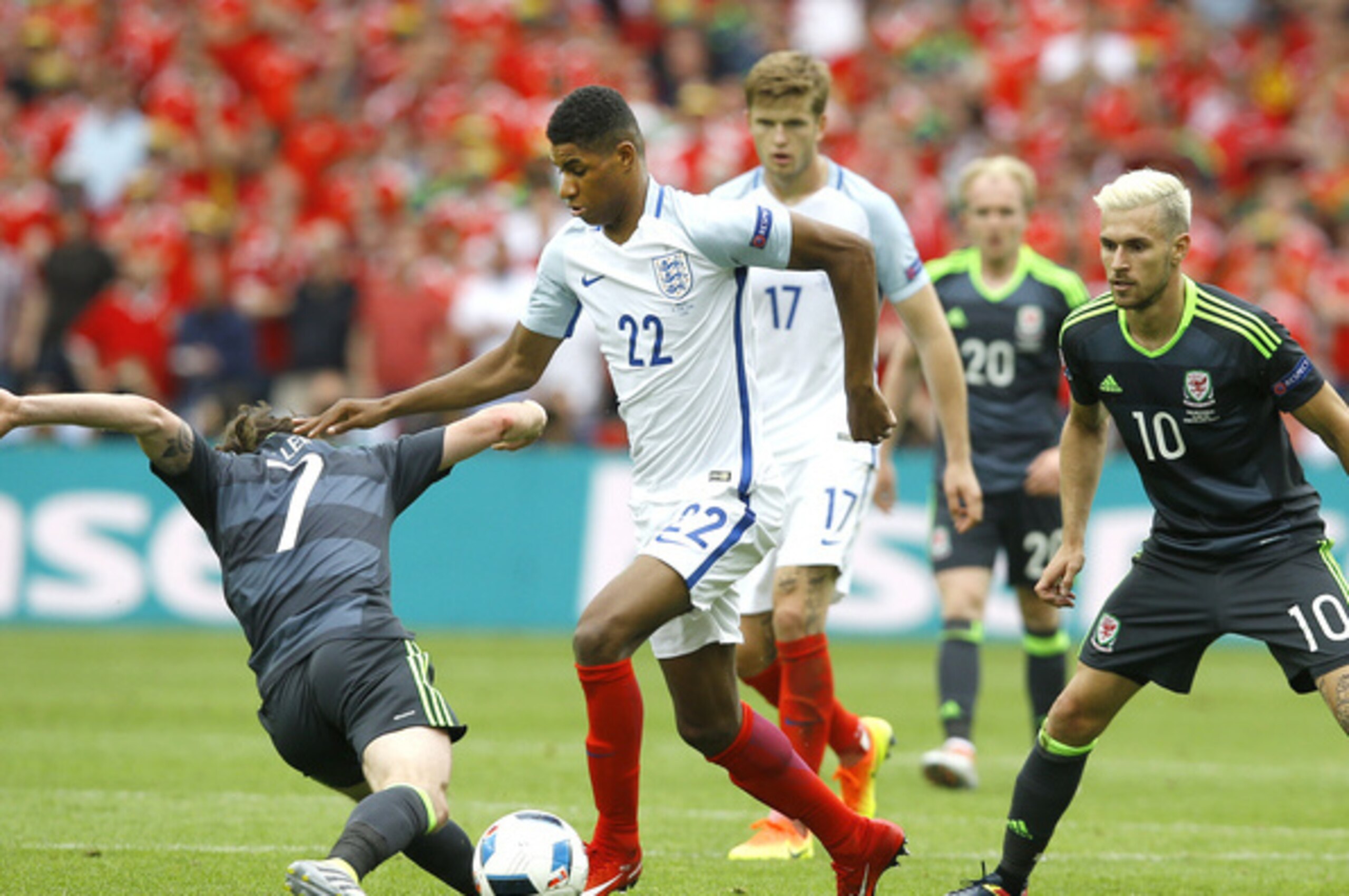Marcus Rashford on national-team duty