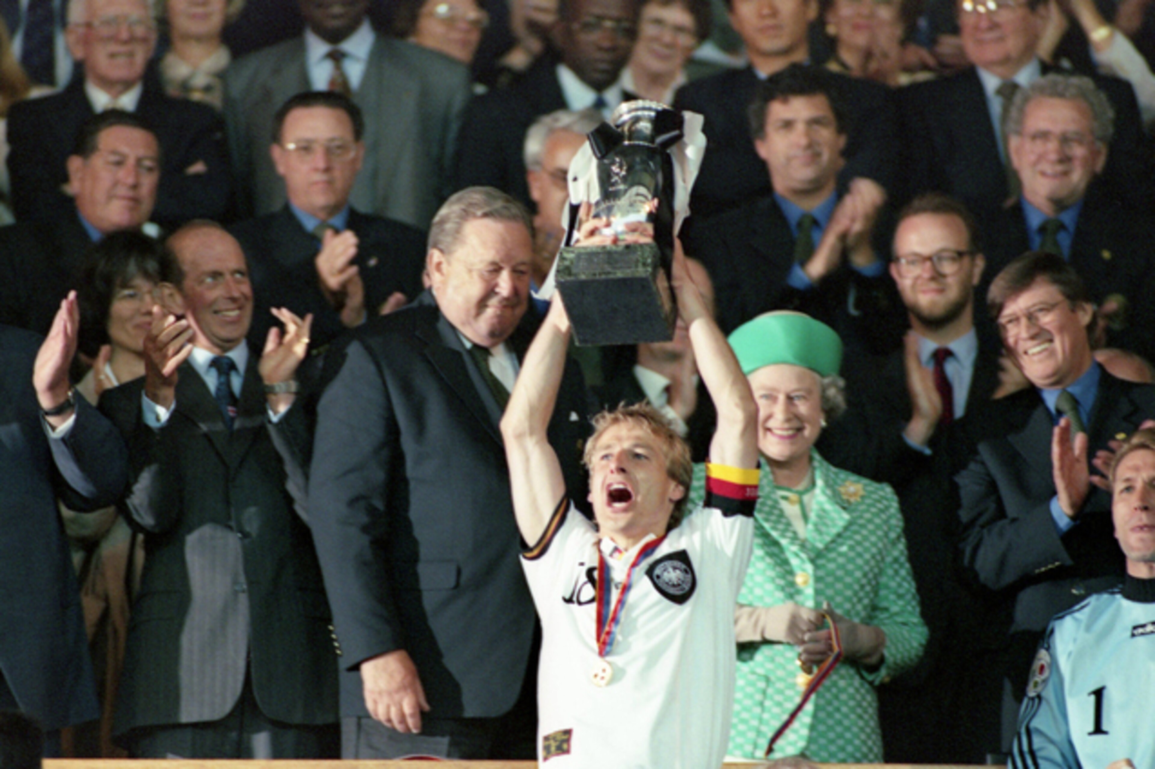 Klinsmann captained Germany as Germany won the 1996 European Championship. They edged Terry Venables' England side on penalties in the semi-final.