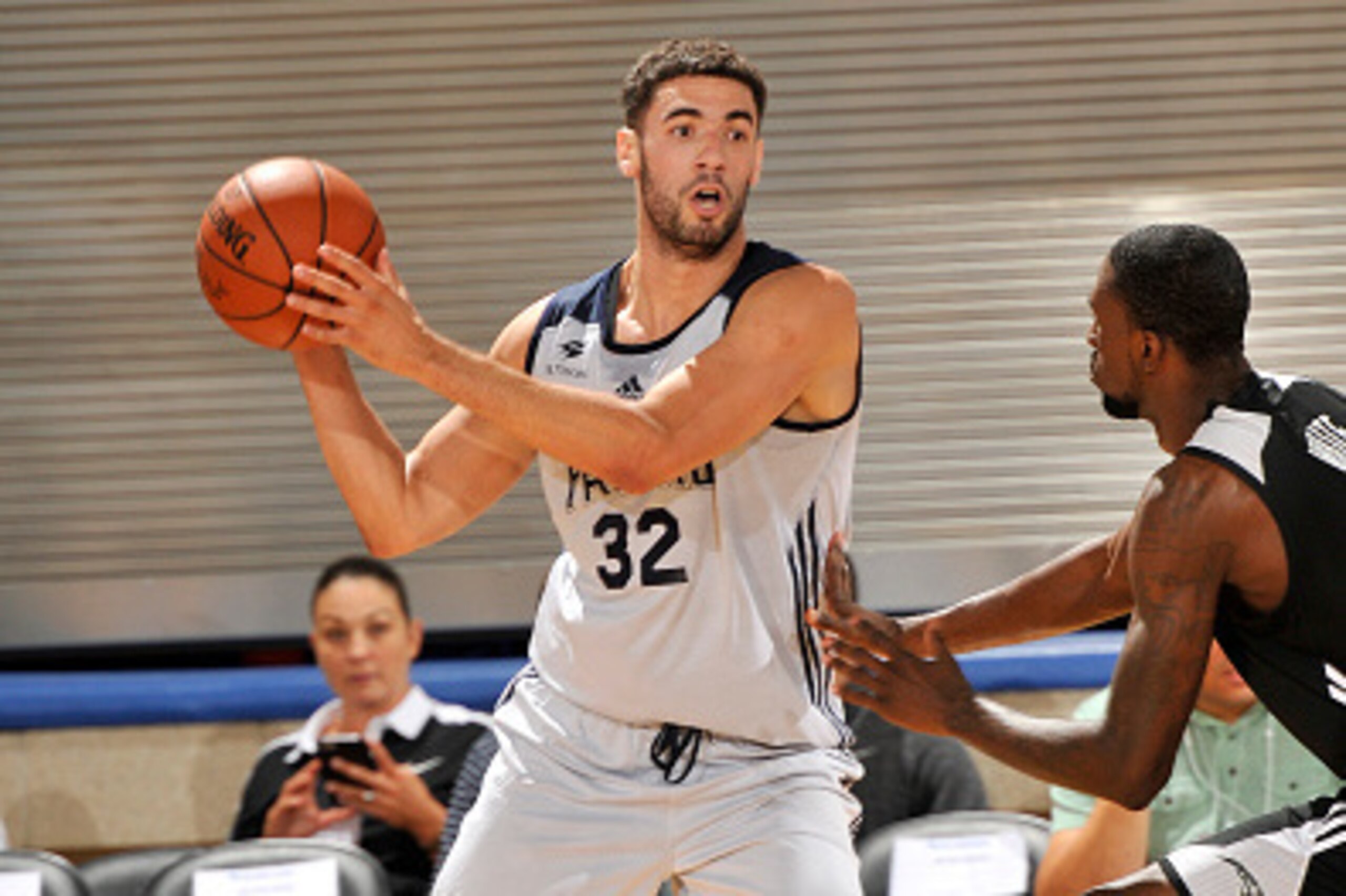 ORLANDO, FL - JULY 2: Georges Niang #32 of Indiana Pacers handles the ball during the game against the Orlando Magic Blue during the 2016 Southwest Airlines Orlando Pro Summer League on July 2, 2016 at Amway Center in Orlando, Florida. NOTE TO USER: User 