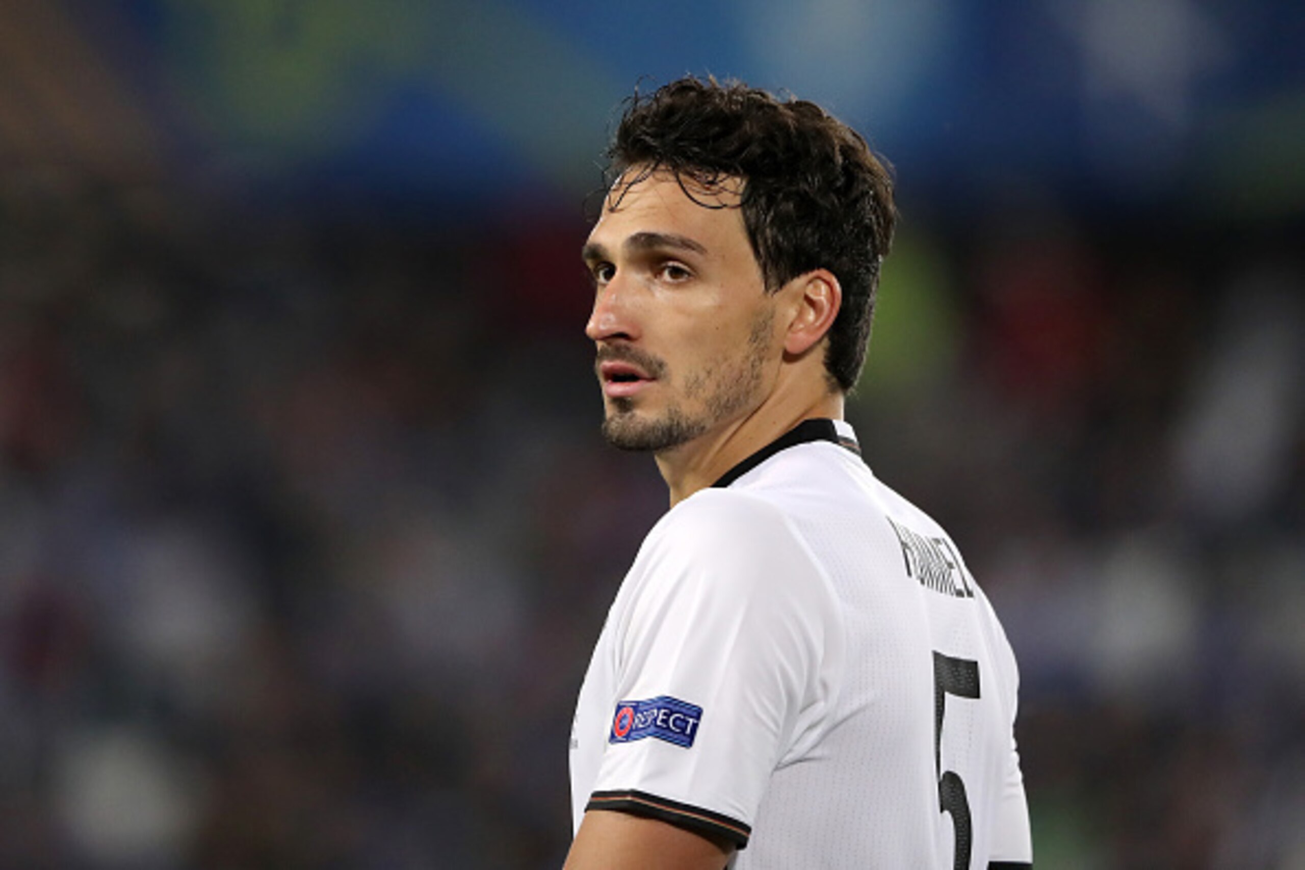 BORDEAUX, FRANCE - JULY 02:  Mats Hummels of Germany during the UEFA Euro 2016 quarter final match between Germany and Italy at Stade Matmut Atlantique on July 2, 2016 in Bordeaux, France. (Photo by Matthew Ashton - AMA/Getty Images)
