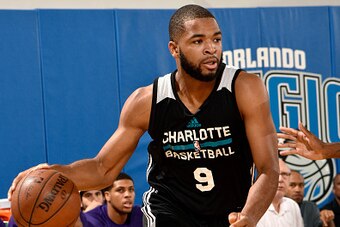ORLANDO, FL - JULY 4: Aaron Harrison #9 of Charlotte Hornets handles the ball during the game against the Oklahoma City Thunder during the 2016 NBA Orlando Summer League on July , 2016 at Amway Center in Orlando, Florida. NOTE TO USER: User expressly ackn
