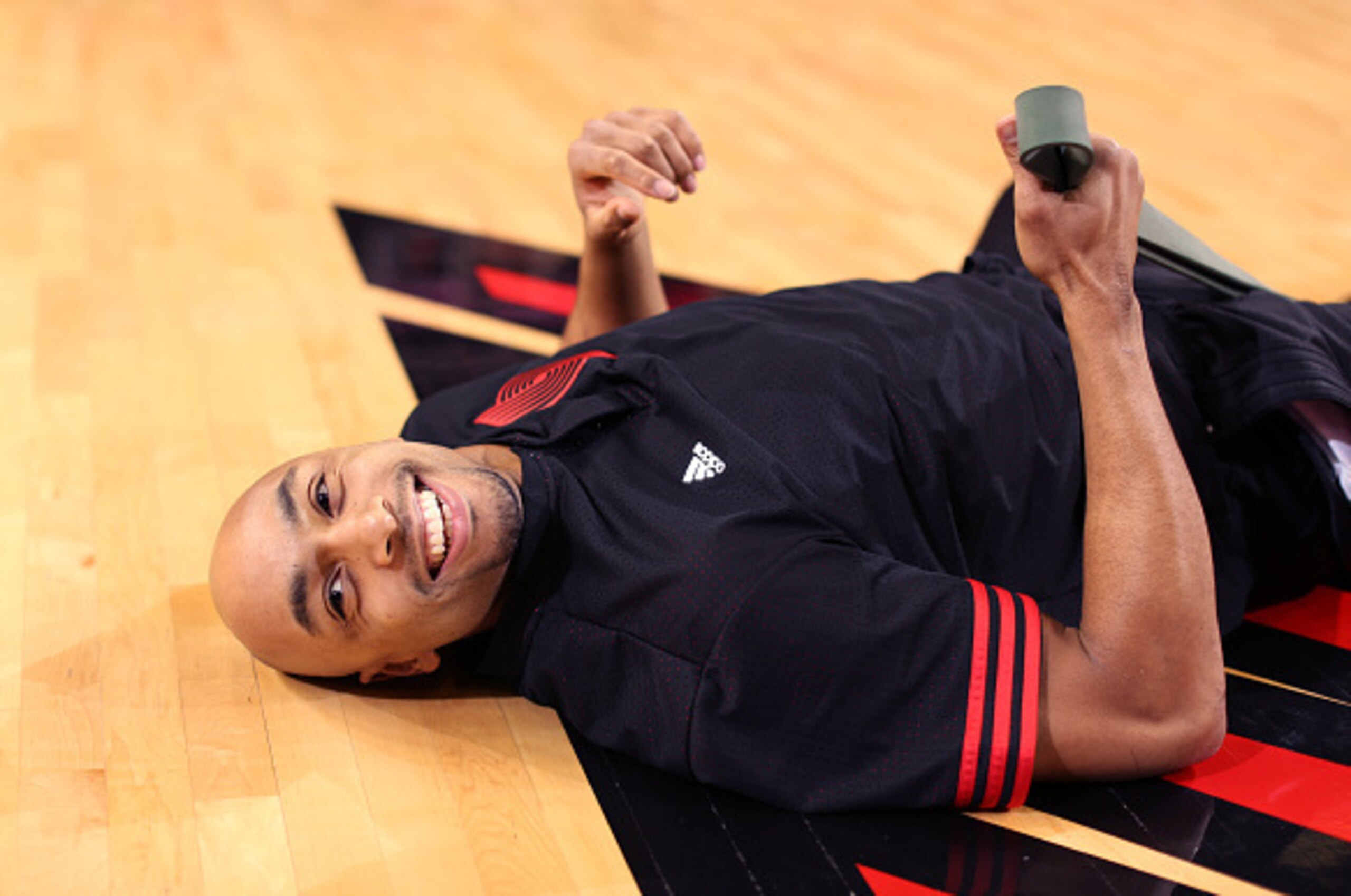 PORTLAND, OR - MARCH 26: Gerald Henderson #9 of the Portland Trail Blazers is seen before the game against the Philadelphia 76ers on March 26, 2016 at the Moda Center Arena in Portland, Oregon. NOTE TO USER: User expressly acknowledges and agrees that, by