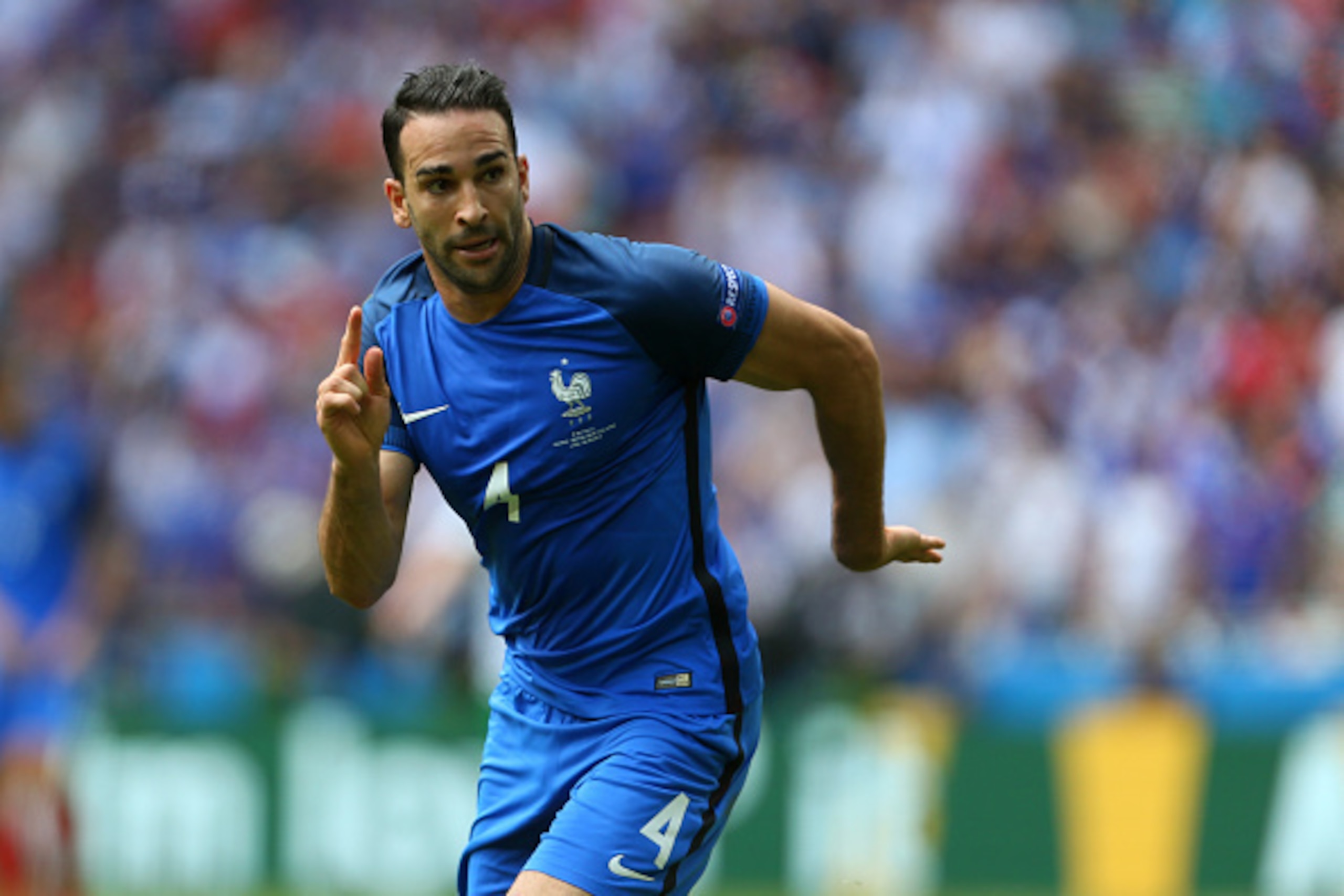 LYON, FRANCE - JUNE 26: Adil Rami of France during the UEFA EURO 2016 Round of 16 match between France and Republic of Ireland at Stade des Lumieres on June 26, 2016 in Lyon, France. (Photo by Catherine Ivill - AMA/Getty Images) LYON, FRANCE - JUNE 26: Adil Rami of France during the UEFA EURO 2016 Round of 16 match between France and Republic of Ireland at Stade des Lumieres on June 26, 2016 in Lyon, France. (Photo by Catherine Ivill - AMA/Getty Images)