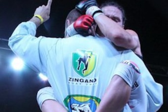 The Zinganos celebrate a win.